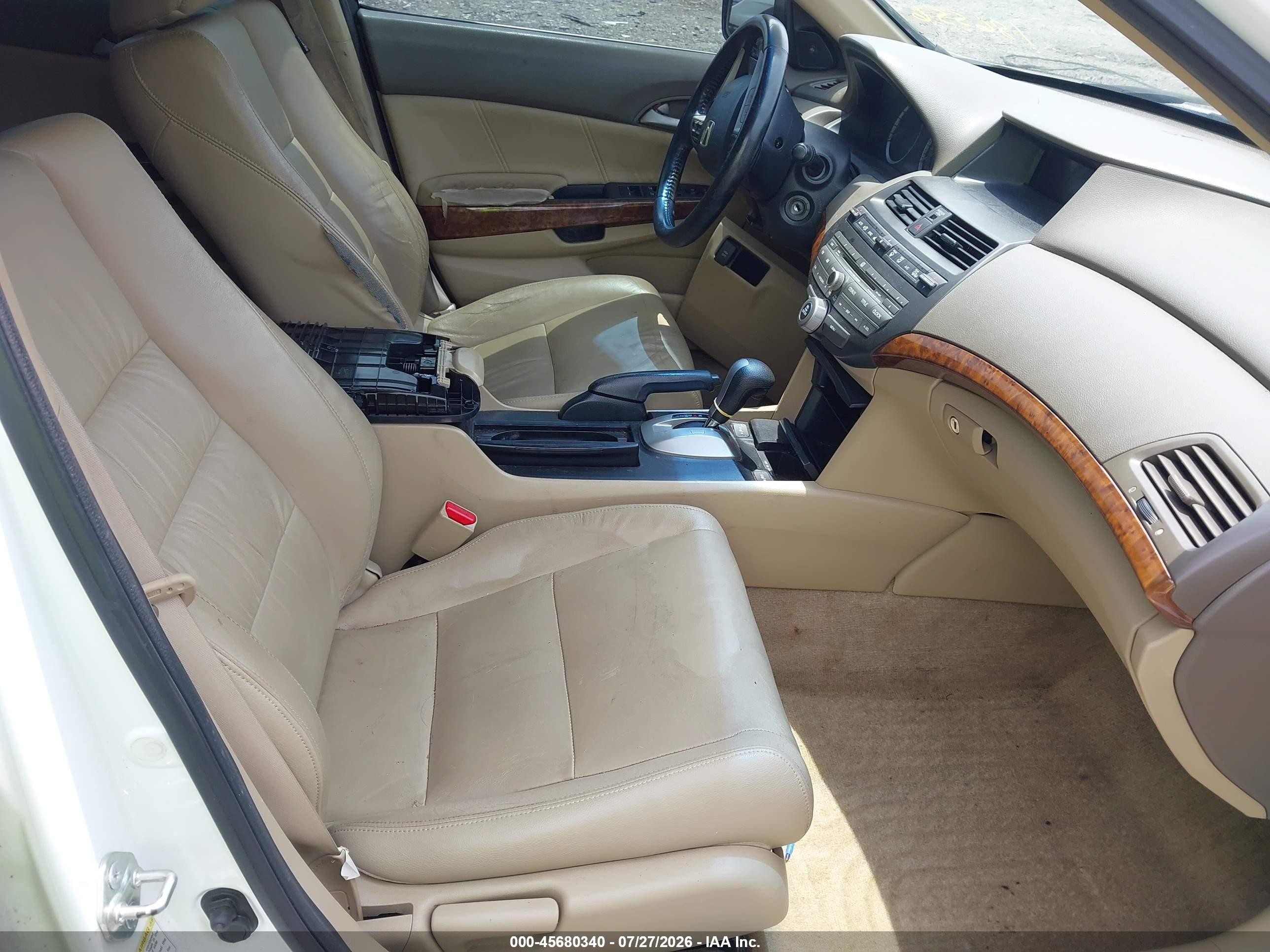 2010 Honda Accord 2.4 Ex-l White vin: 1HGCP2F80AA186556