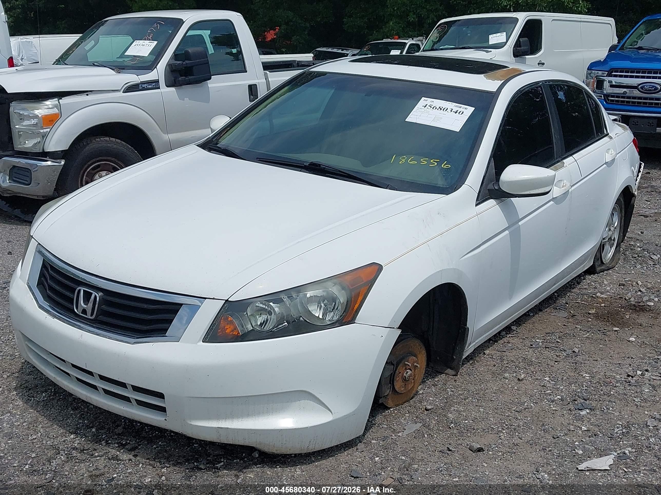 2010 Honda Accord 2.4 Ex-l White vin: 1HGCP2F80AA186556
