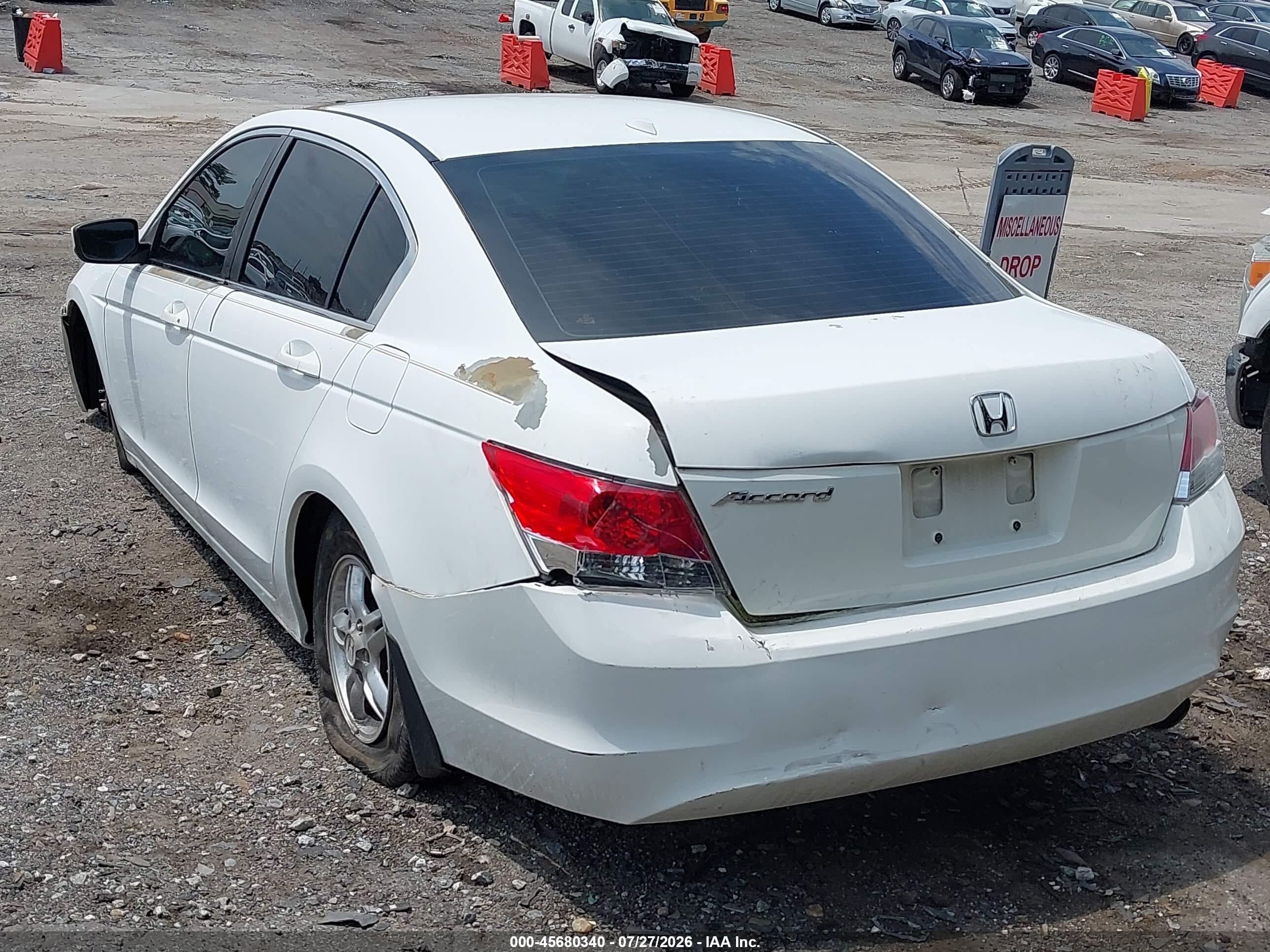 2010 Honda Accord 2.4 Ex-l White vin: 1HGCP2F80AA186556