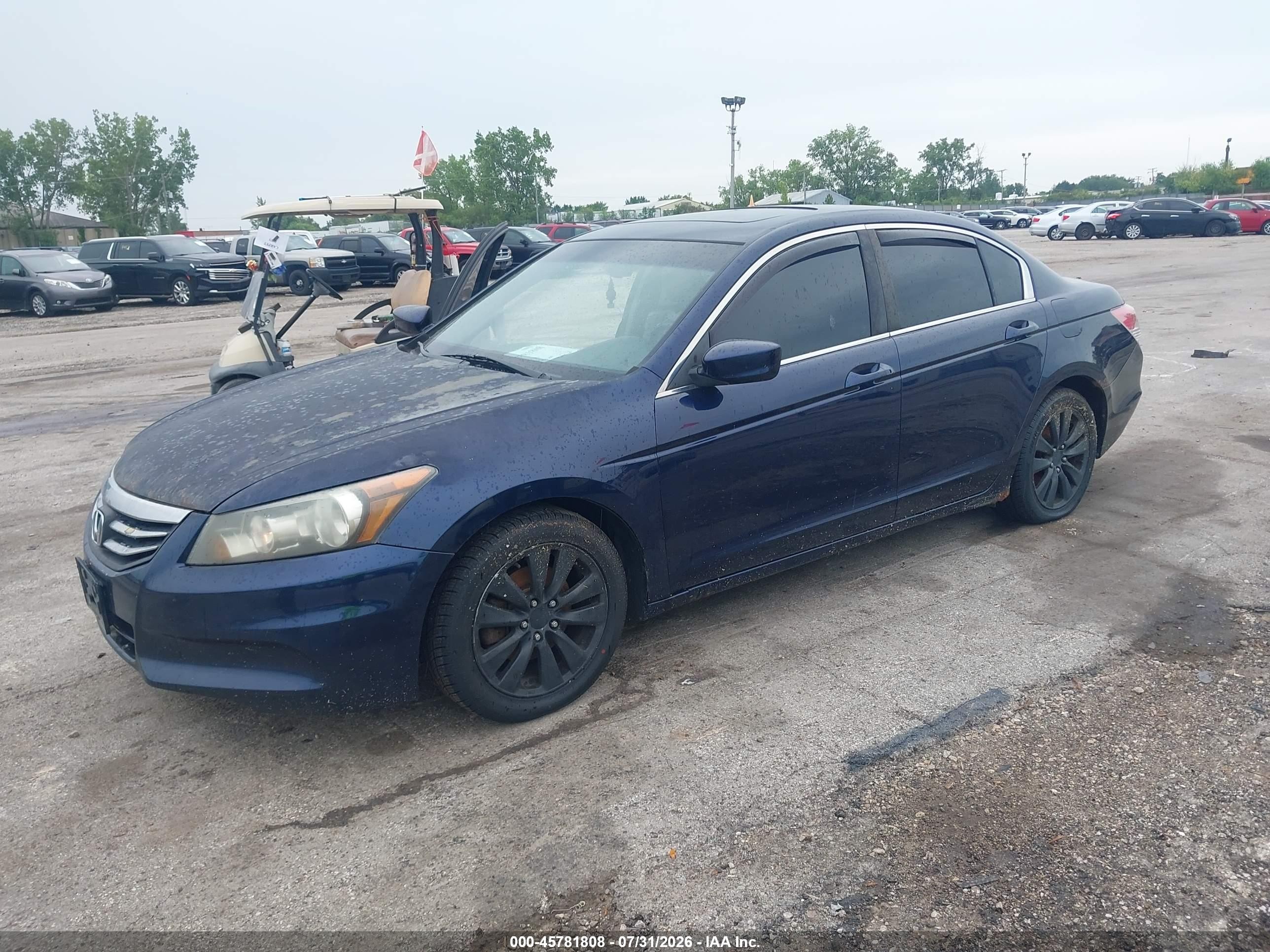 2011 Honda Accord 2.4 Ex-l Blue vin: 1HGCP2F80BA137147