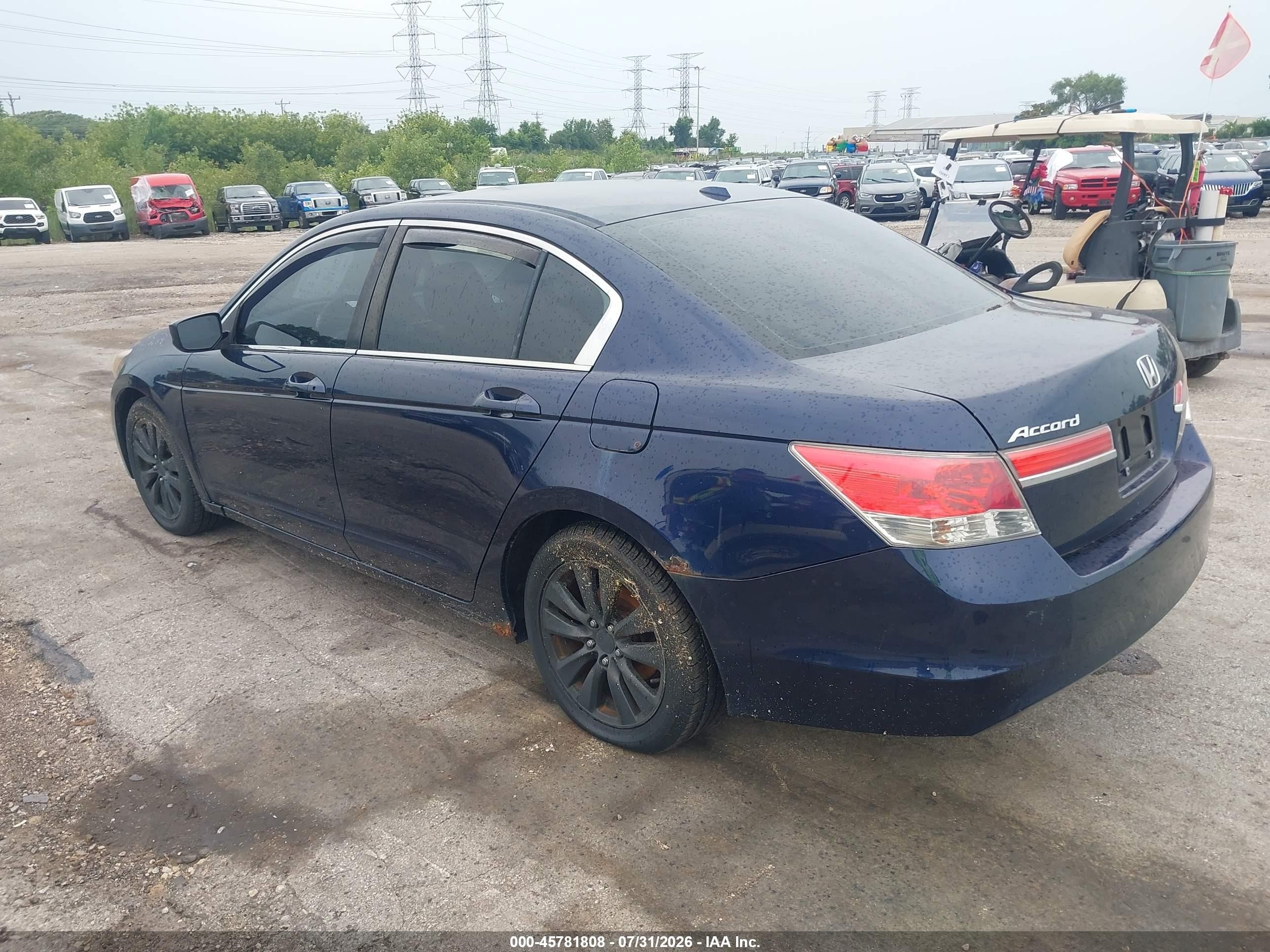 2011 Honda Accord 2.4 Ex-l Blue vin: 1HGCP2F80BA137147
