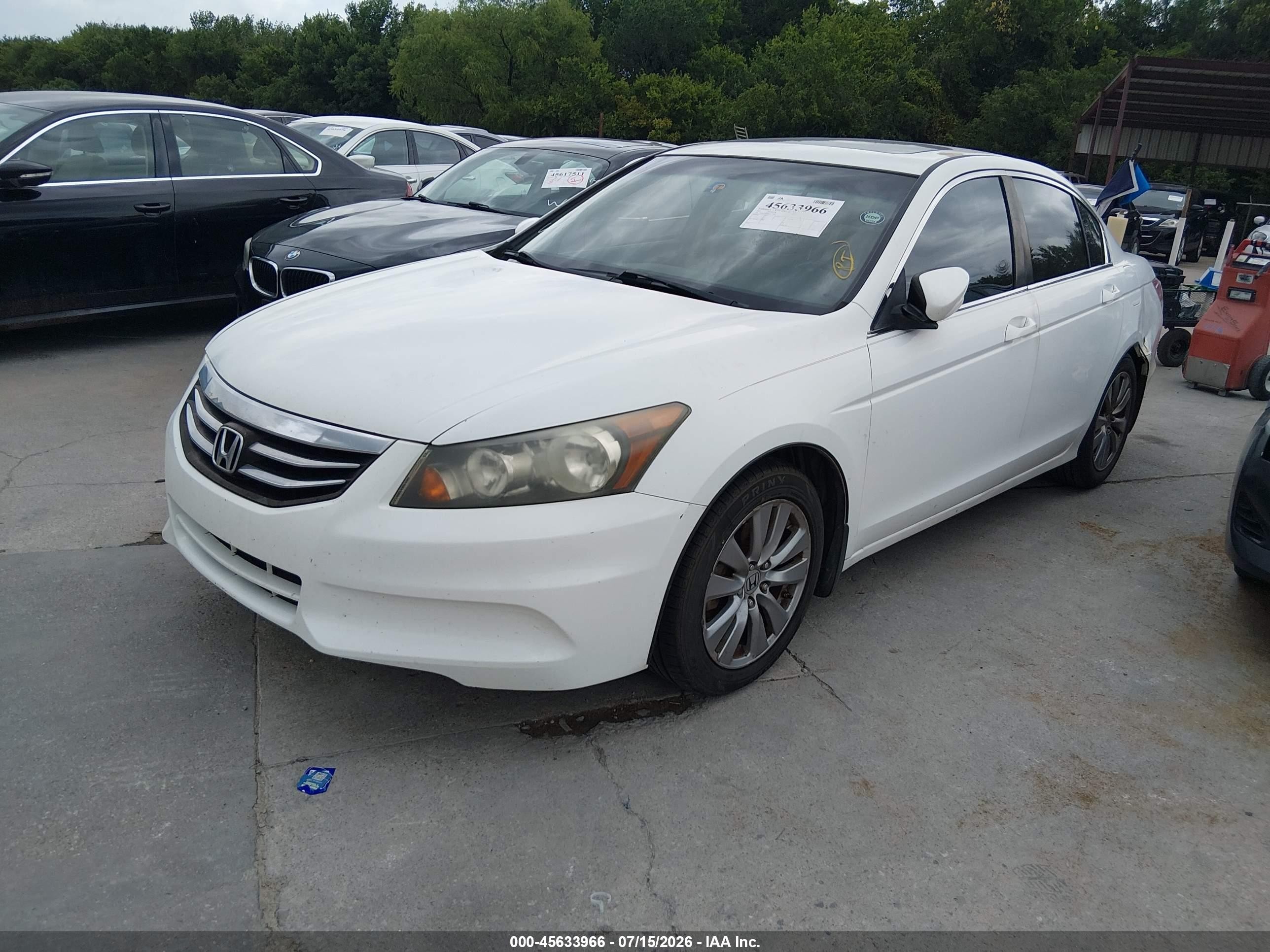 2011 Honda Accord 2.4 Ex-l White vin: 1HGCP2F80BA156894