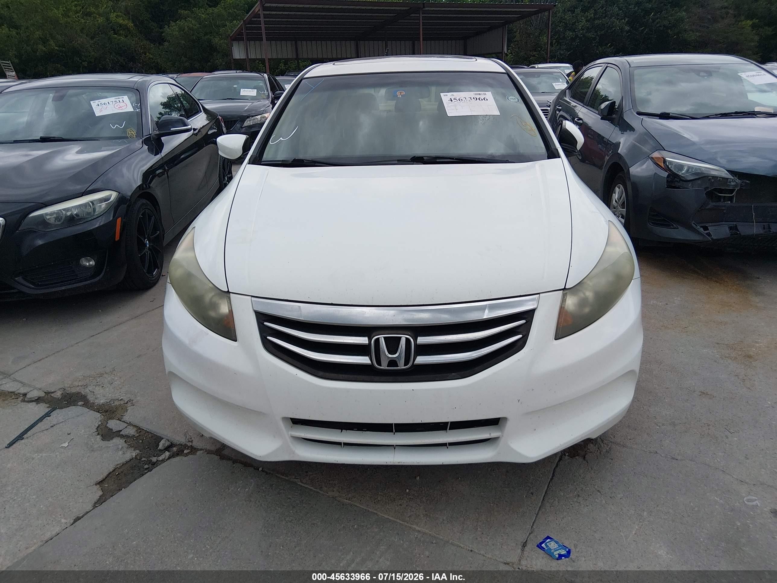 2011 Honda Accord 2.4 Ex-l White vin: 1HGCP2F80BA156894