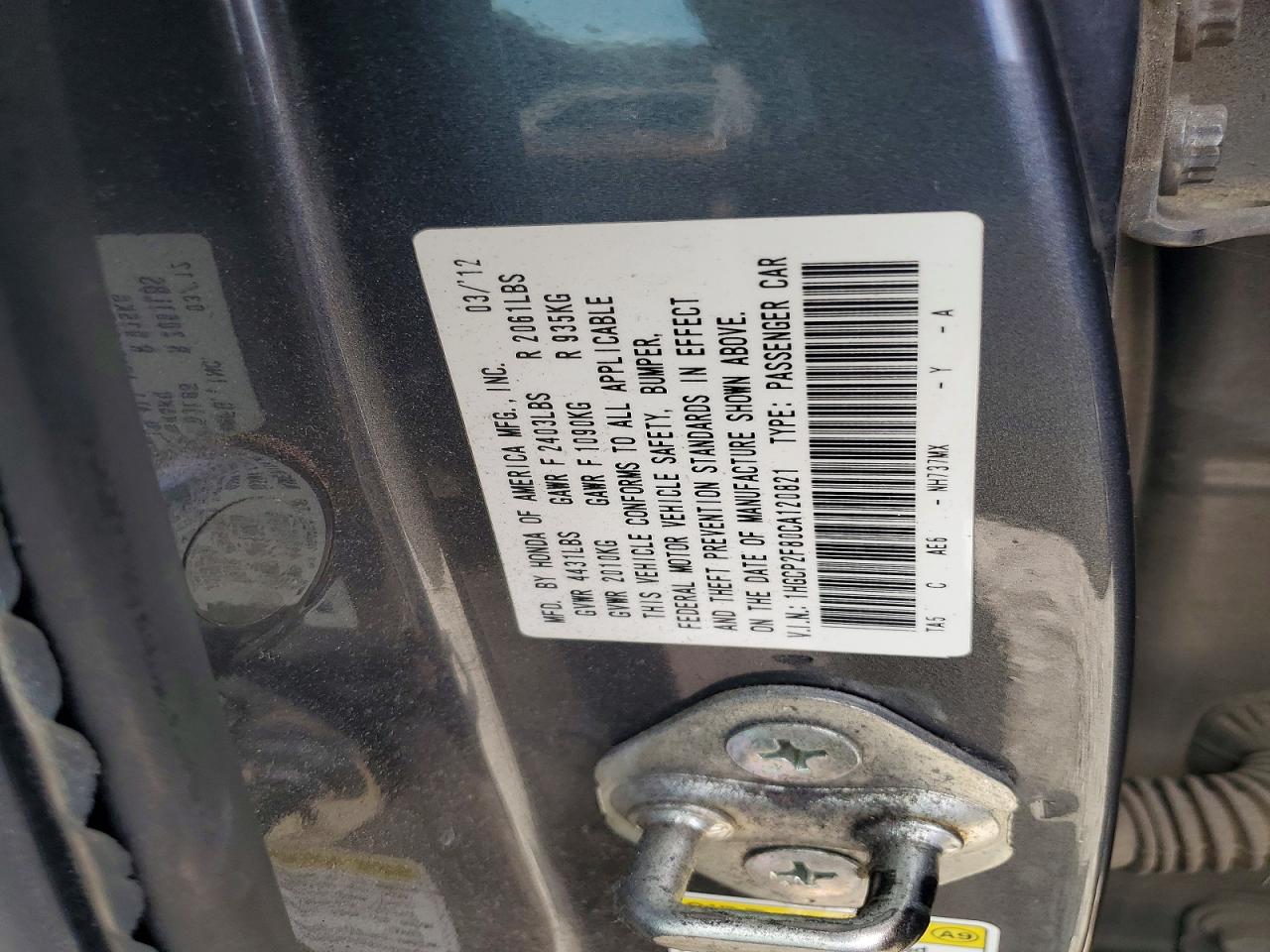 2012 Honda Accord Exl Gray vin: 1HGCP2F80CA120821