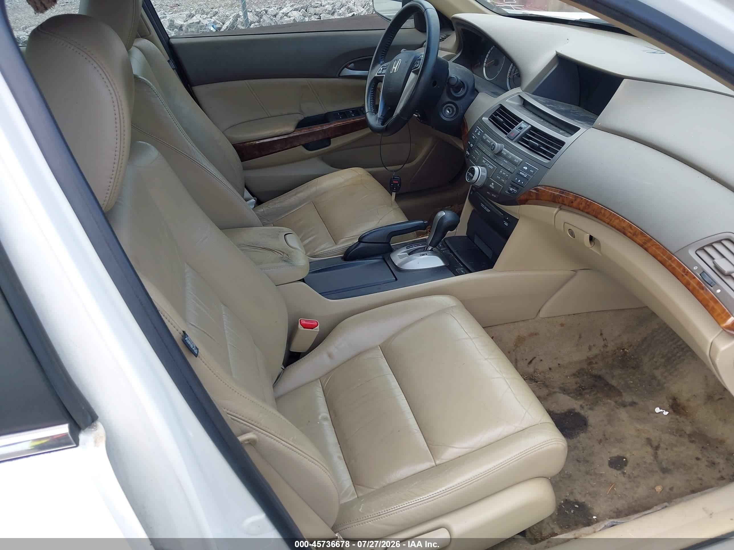 2010 Honda Accord 2.4 Ex-l White vin: 1HGCP2F81AA002211