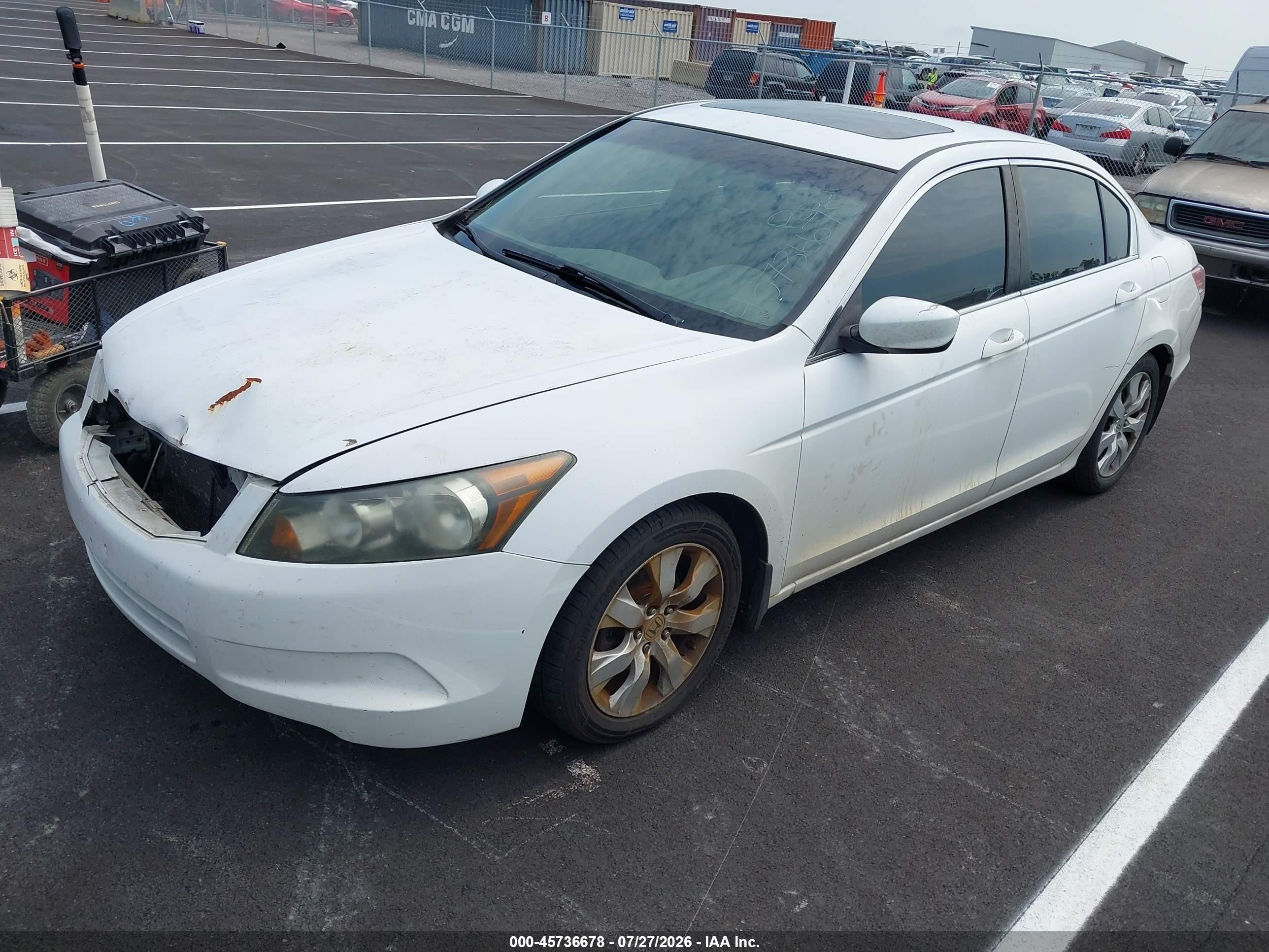 2010 Honda Accord 2.4 Ex-l White vin: 1HGCP2F81AA002211