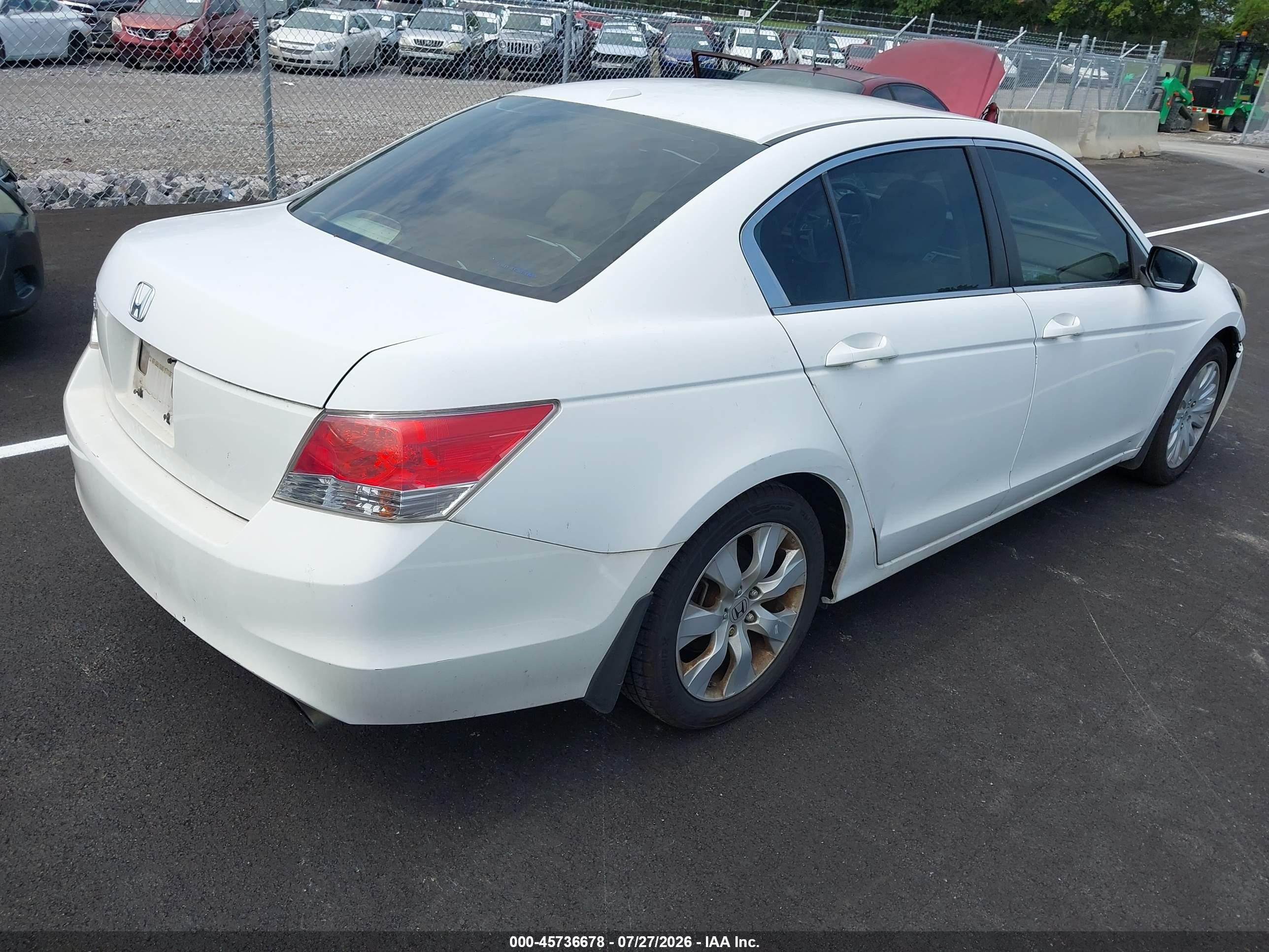2010 Honda Accord 2.4 Ex-l White vin: 1HGCP2F81AA002211