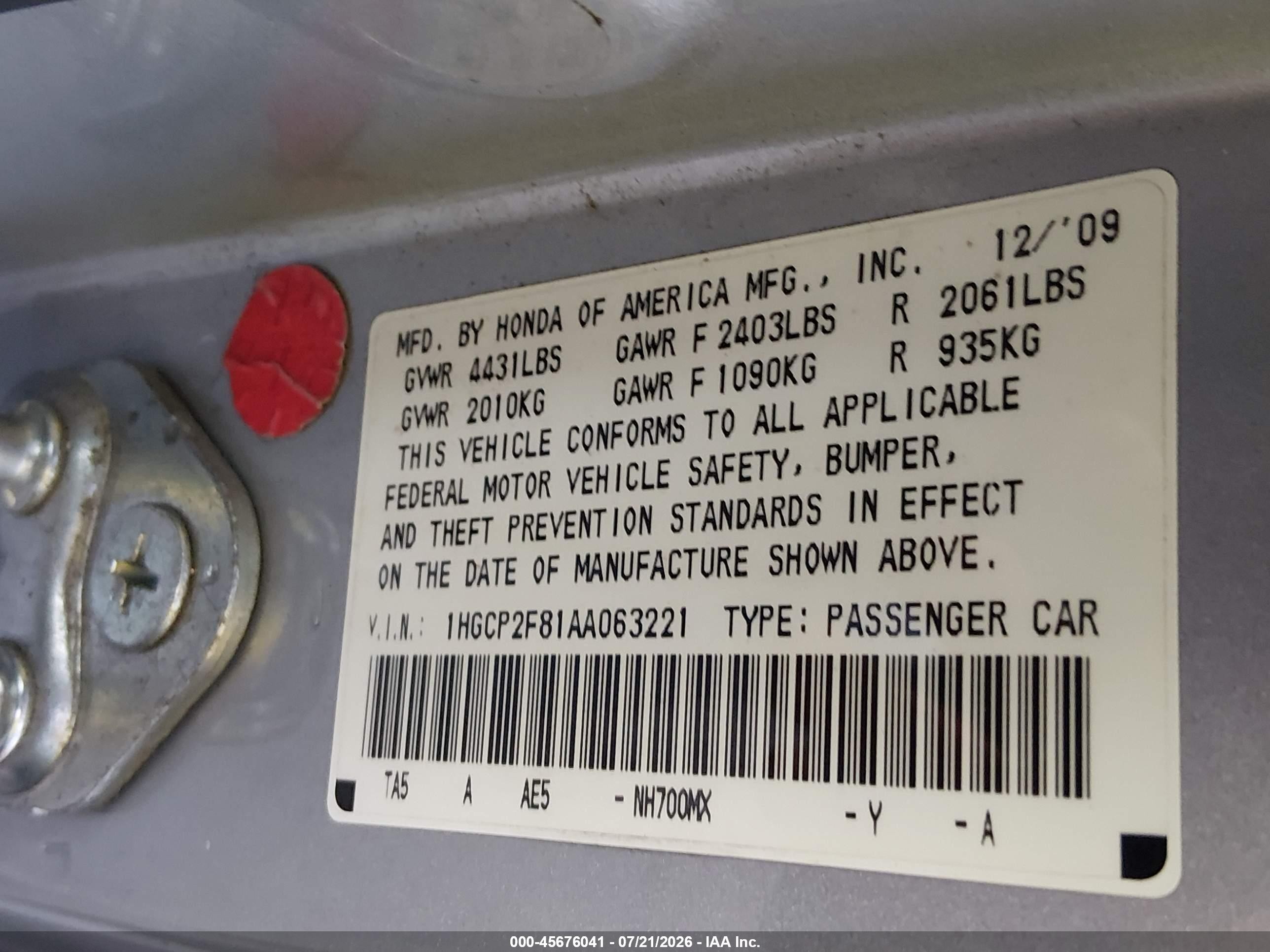 2010 Honda Accord 2.4 Ex-l Серебряный vin: 1HGCP2F81AA063221