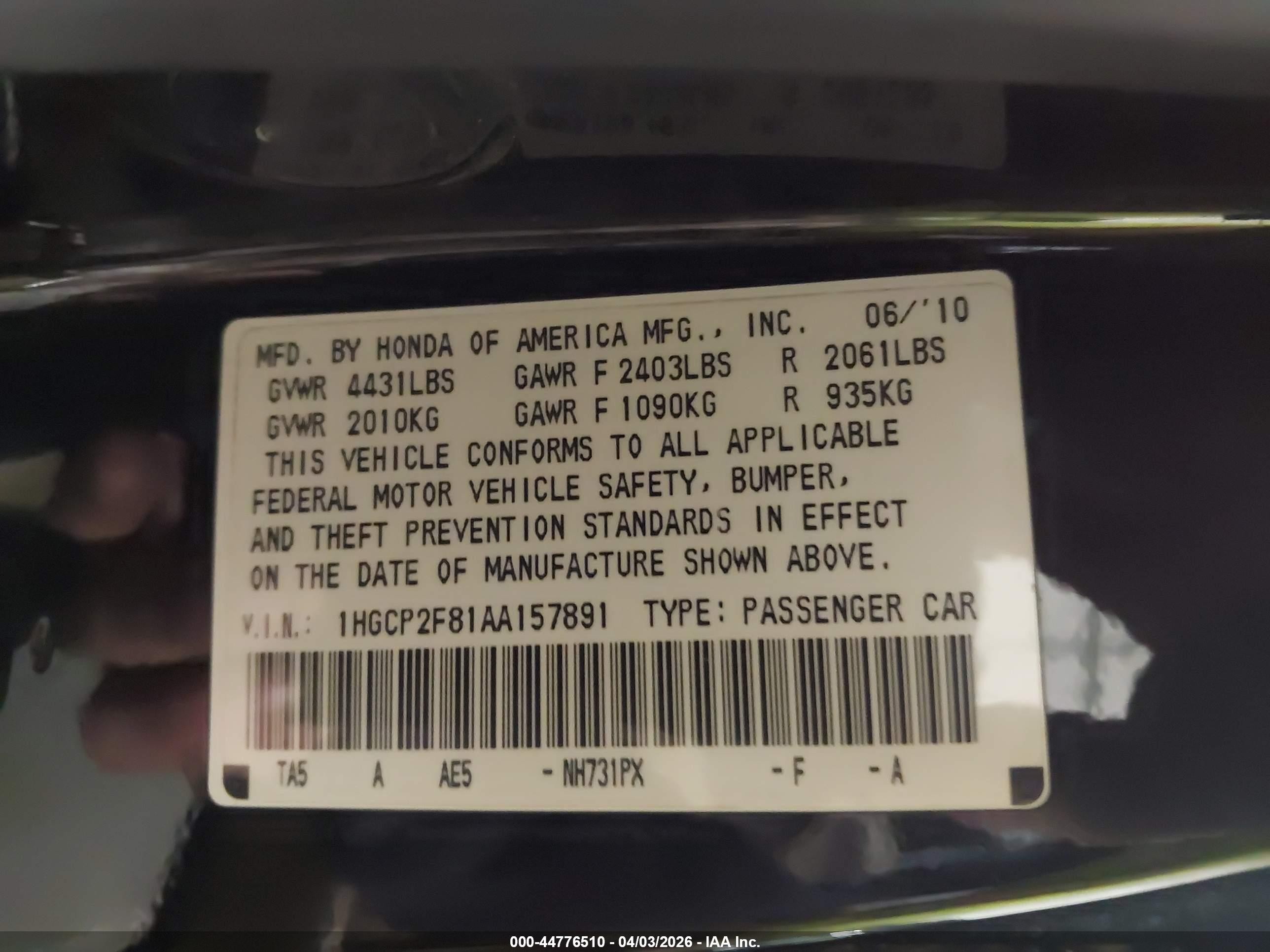 2010 Honda Accord 2.4 Ex-l Black vin: 1HGCP2F81AA157891