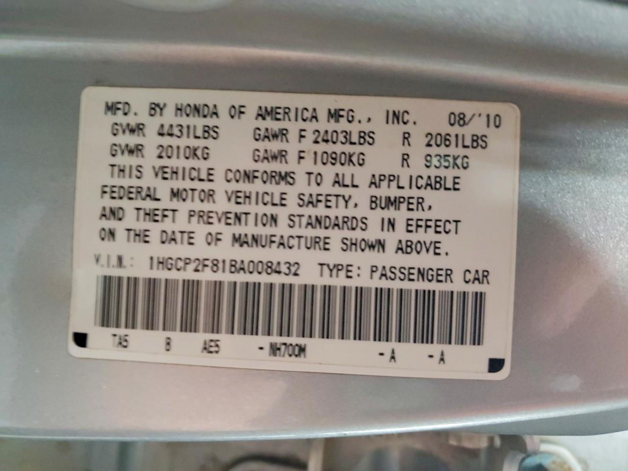2011 Honda Accord Exl Silver vin: 1HGCP2F81BA008432