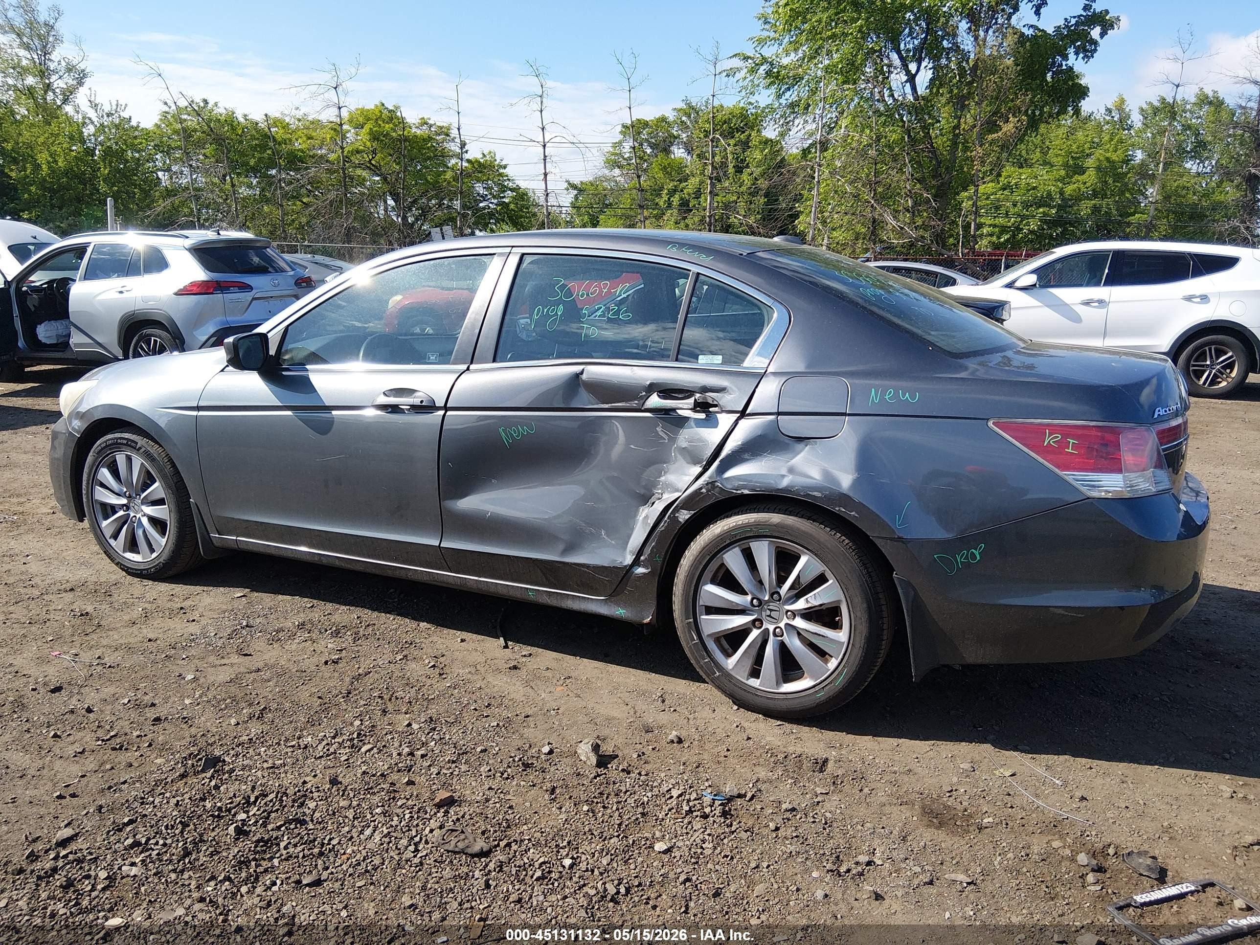 2011 Honda Accord 2.4 Ex-l Gray vin: 1HGCP2F81BA068906