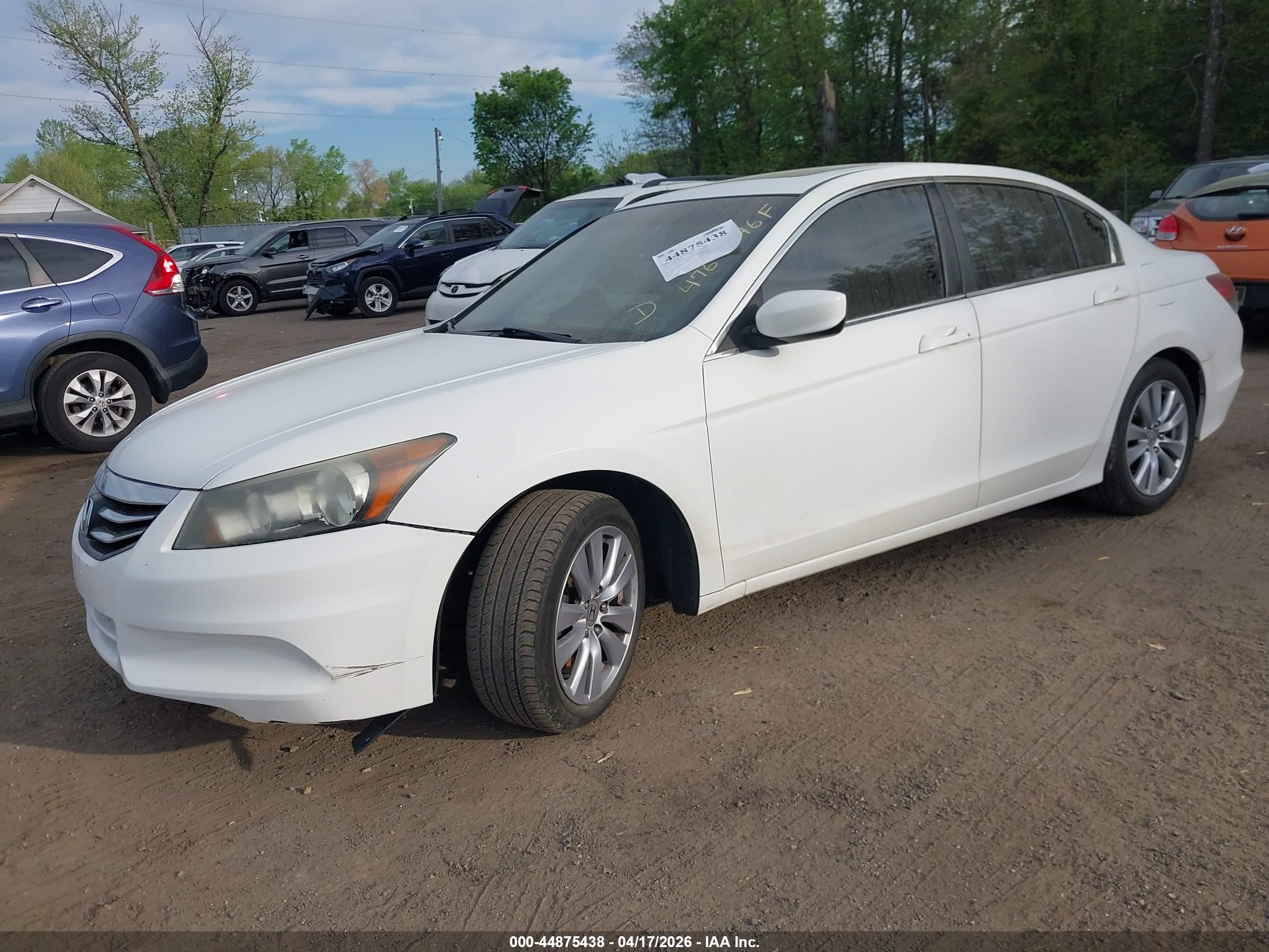 2011 Honda Accord 2.4 Ex-l White vin: 1HGCP2F81BA078819