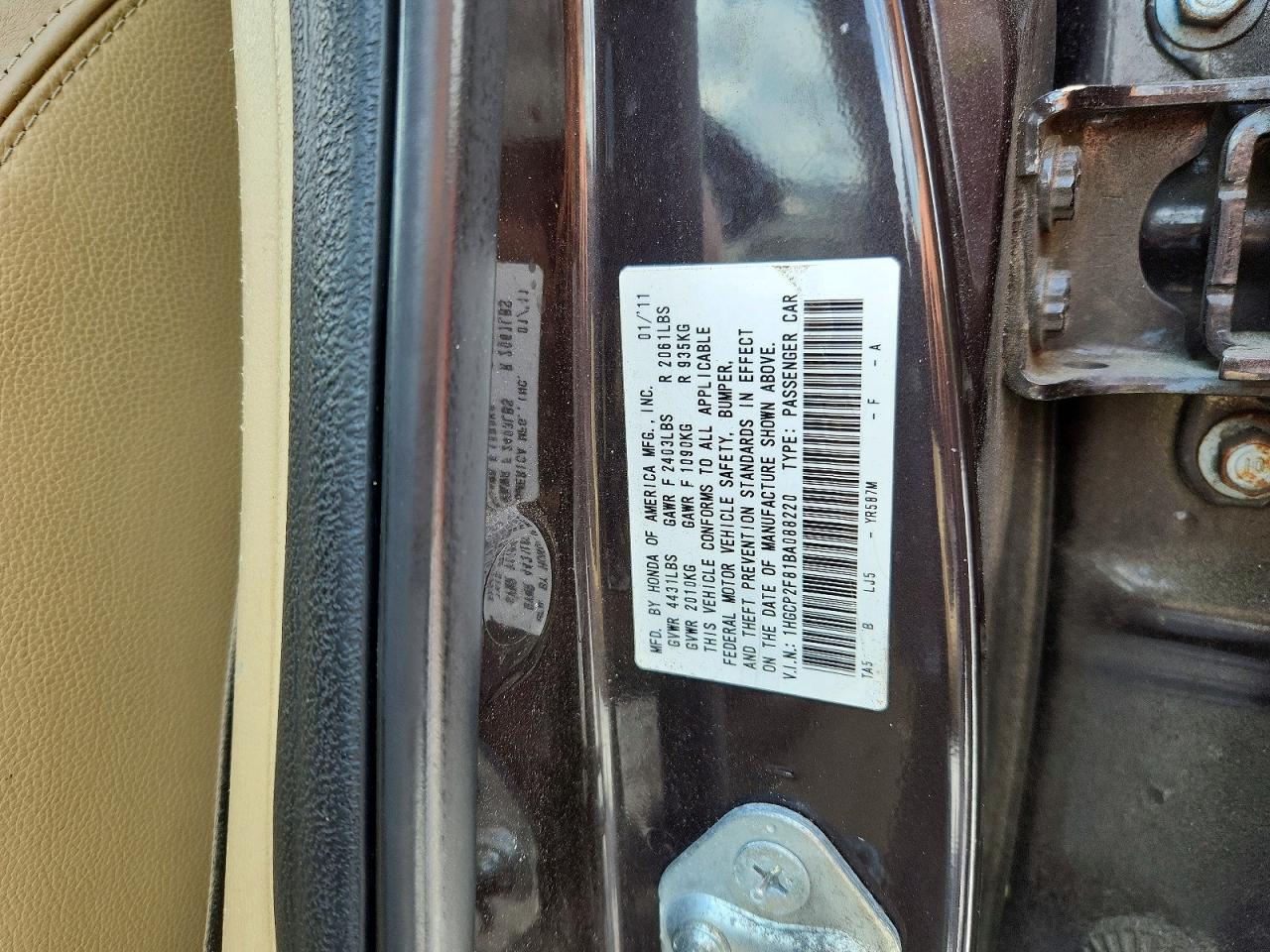 2011 Honda Accord Exl Charcoal vin: 1HGCP2F81BA088220