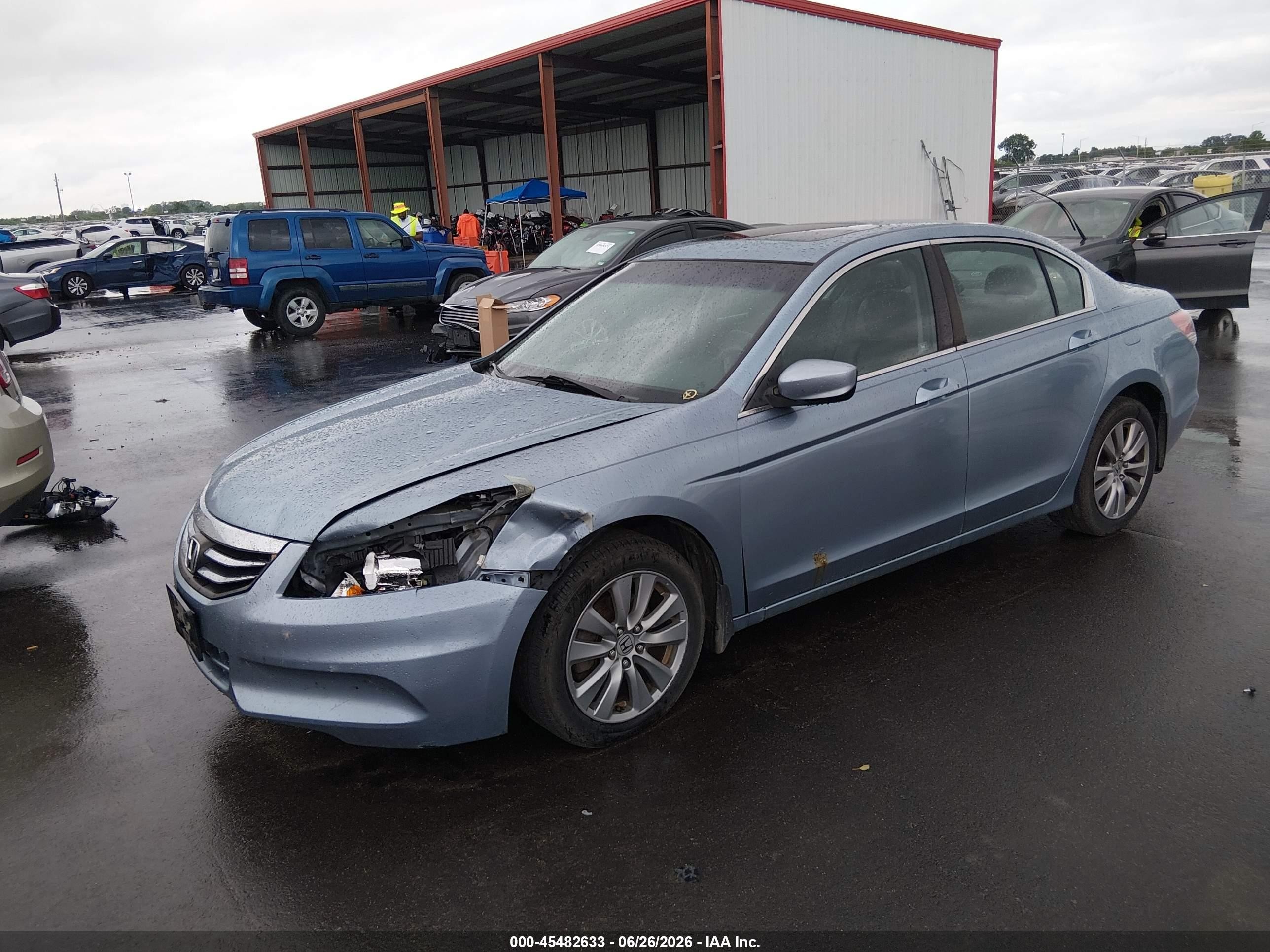 2011 Honda Accord 2.4 Ex-l Blue vin: 1HGCP2F81BA142213
