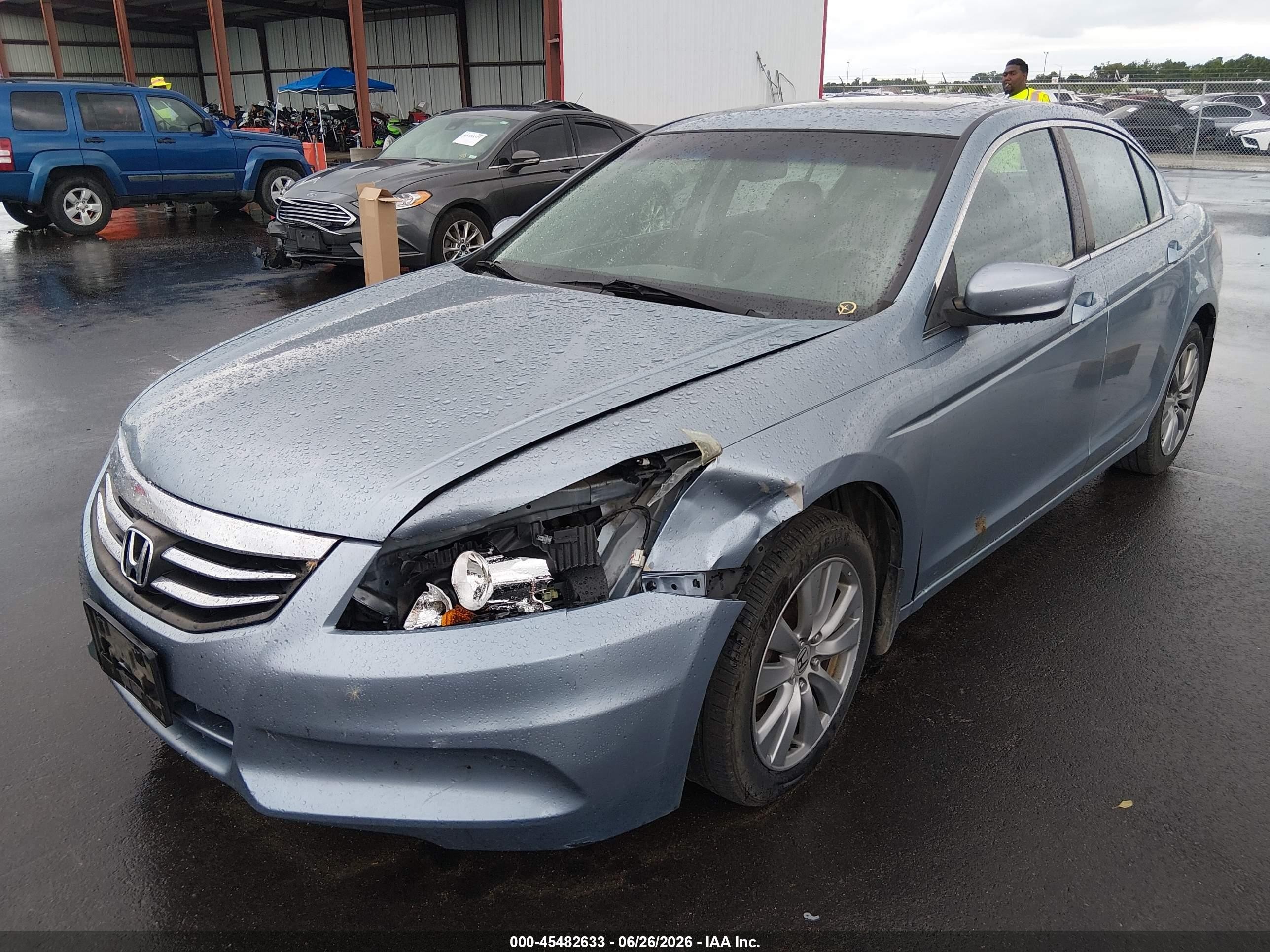 2011 Honda Accord 2.4 Ex-l Blue vin: 1HGCP2F81BA142213