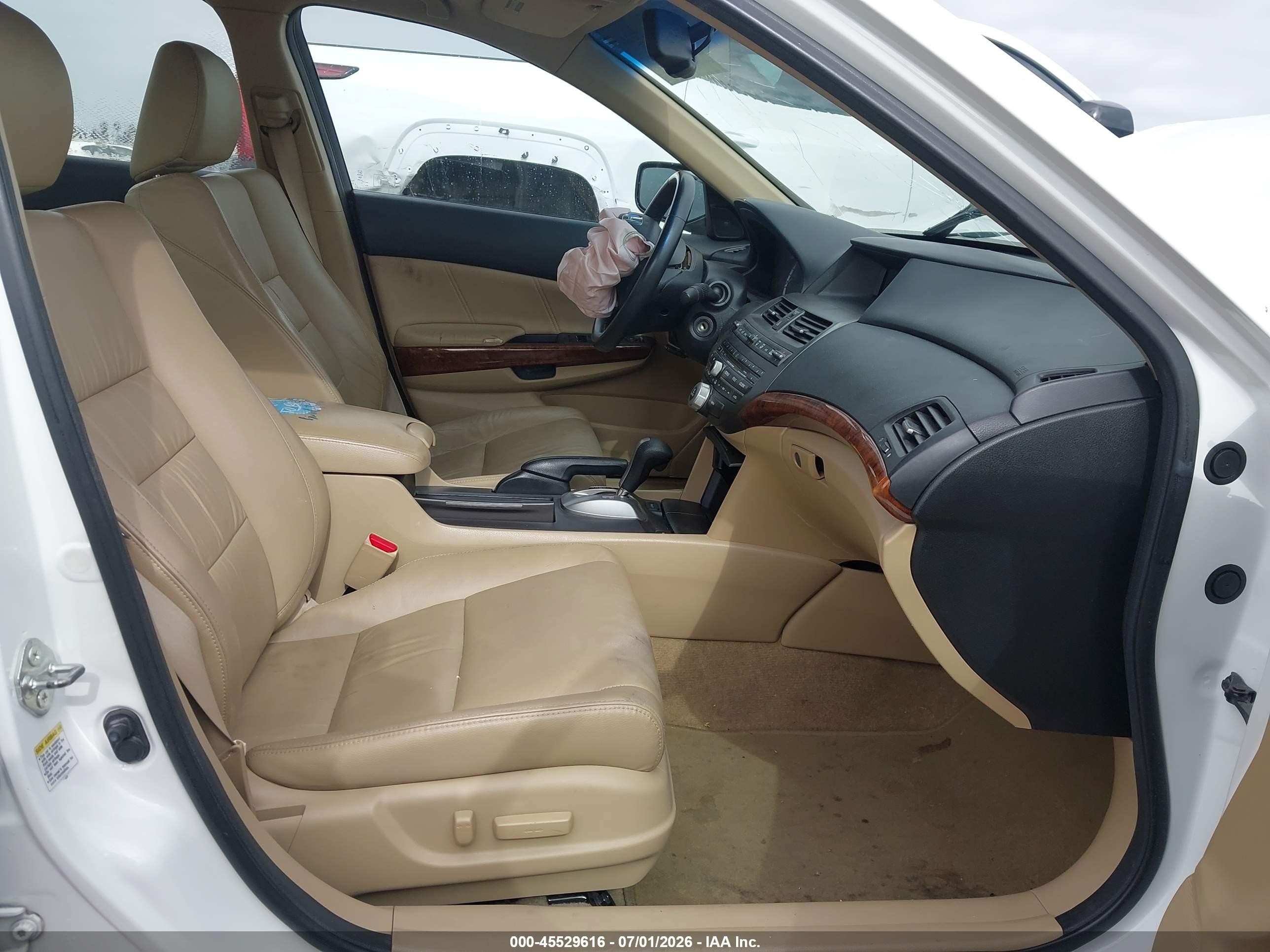 2011 Honda Accord 2.4 Ex-l White vin: 1HGCP2F81BA152885
