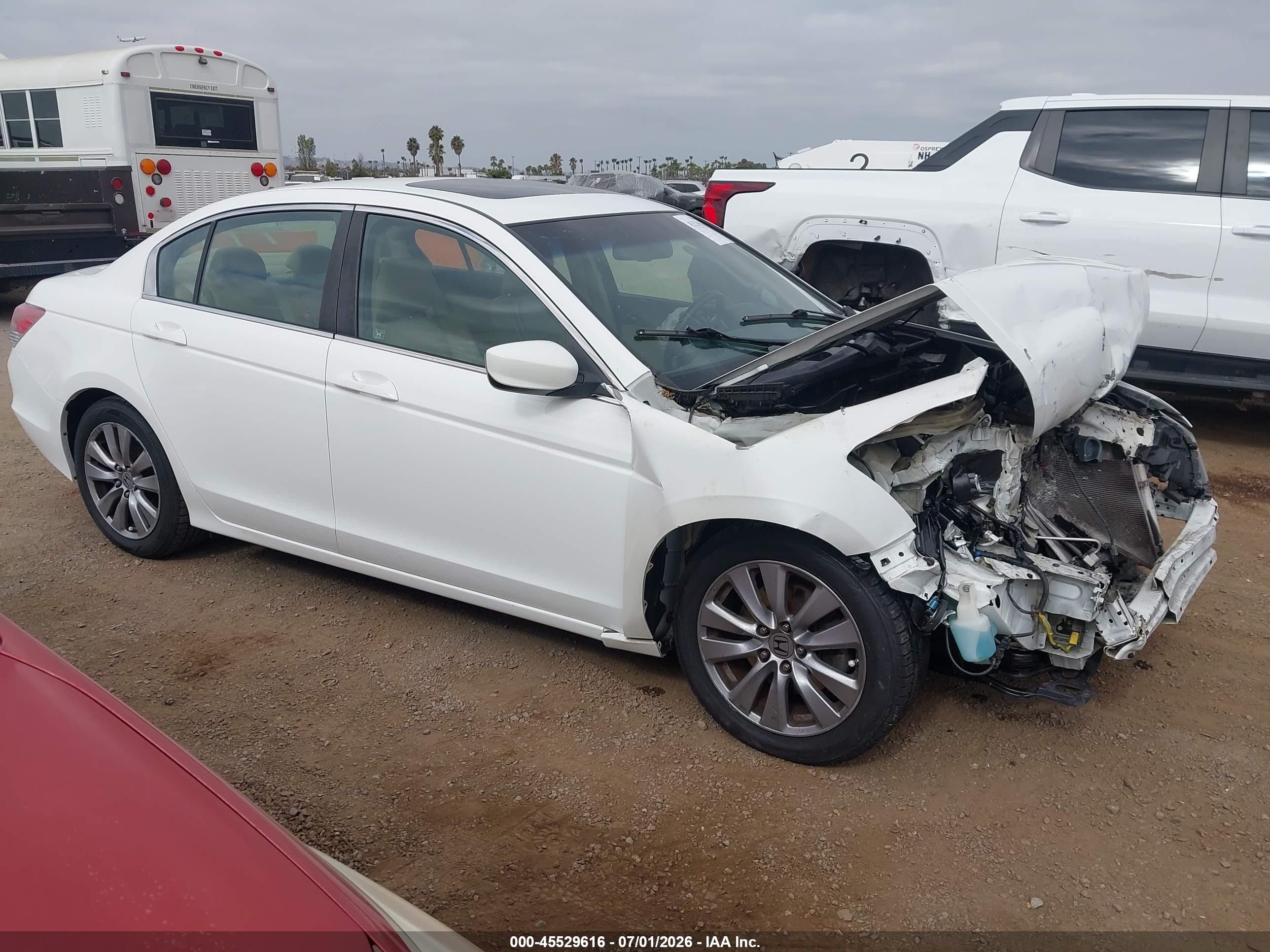 2011 Honda Accord 2.4 Ex-l White vin: 1HGCP2F81BA152885