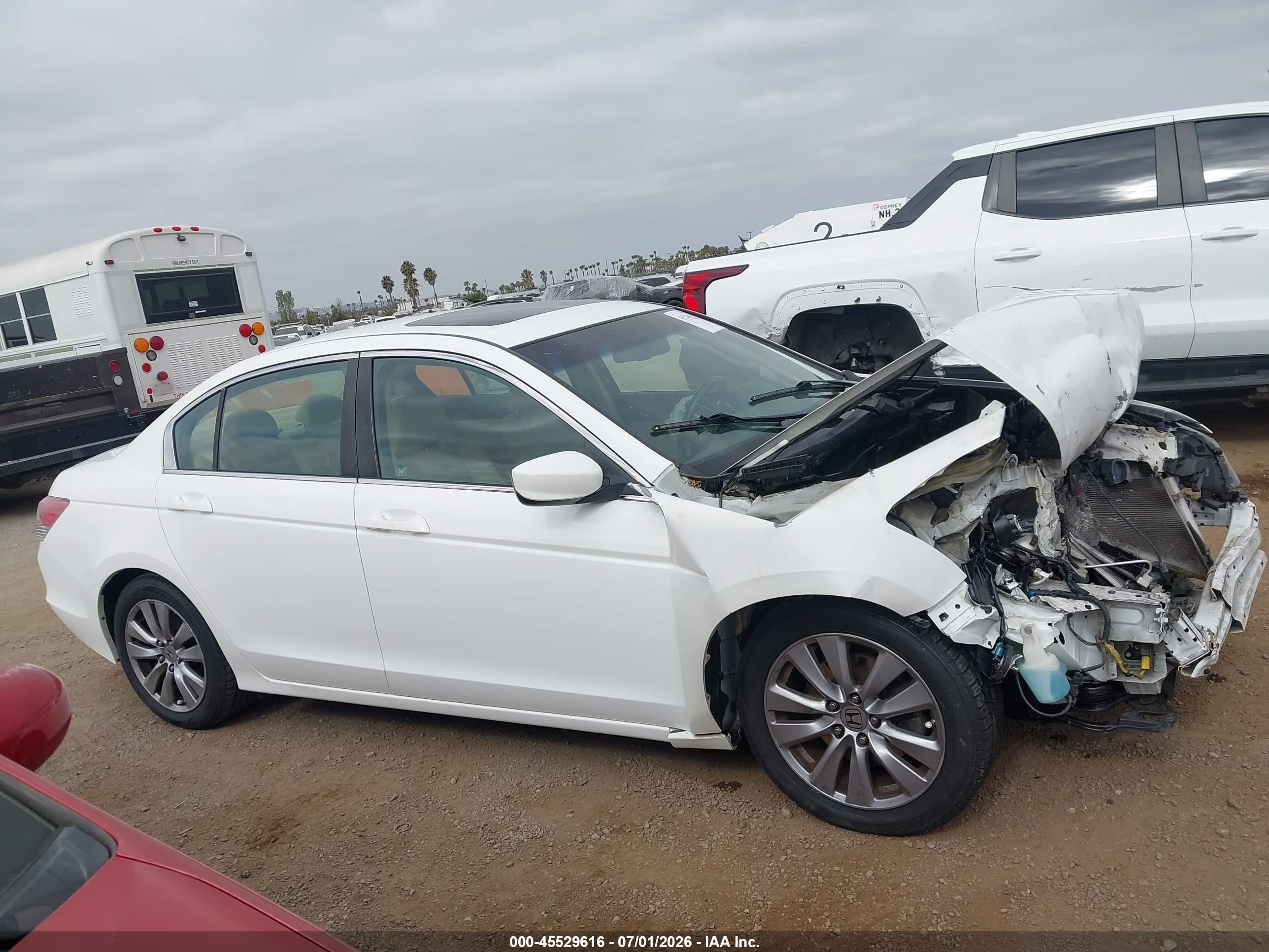 2011 Honda Accord 2.4 Ex-l White vin: 1HGCP2F81BA152885