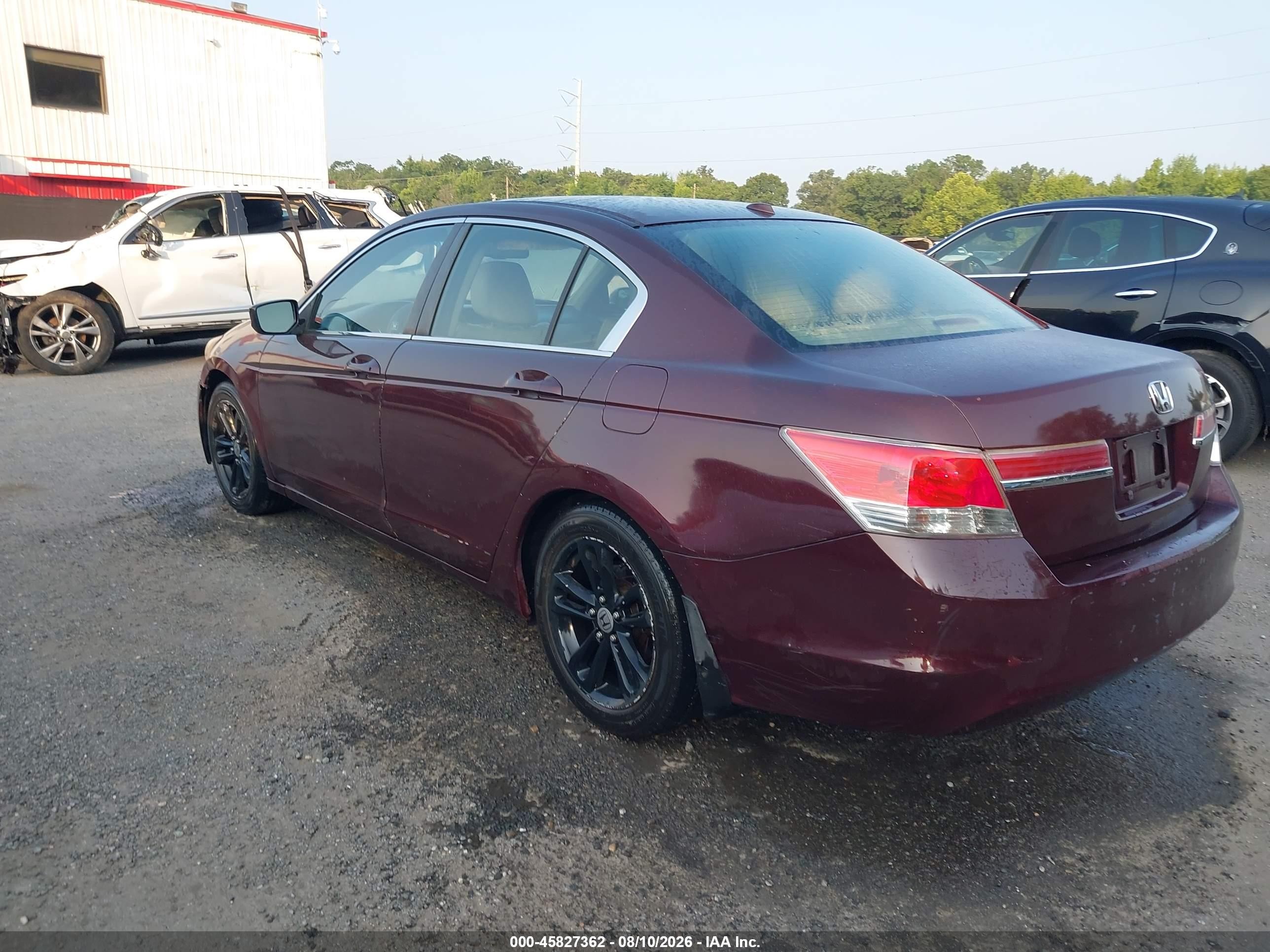 2012 Honda Accord 2.4 Ex-l Burgundy vin: 1HGCP2F81CA036555