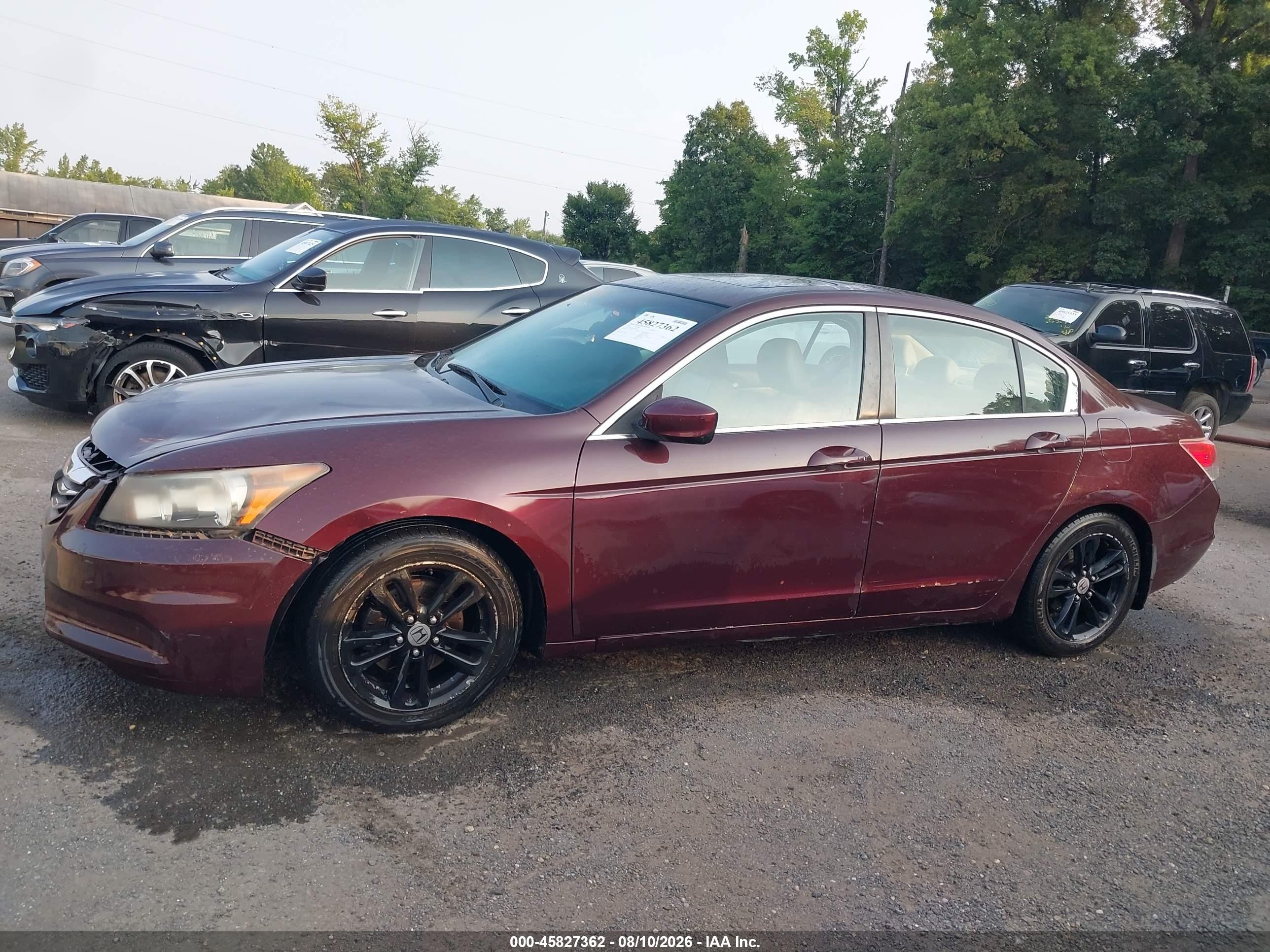 2012 Honda Accord 2.4 Ex-l Burgundy vin: 1HGCP2F81CA036555