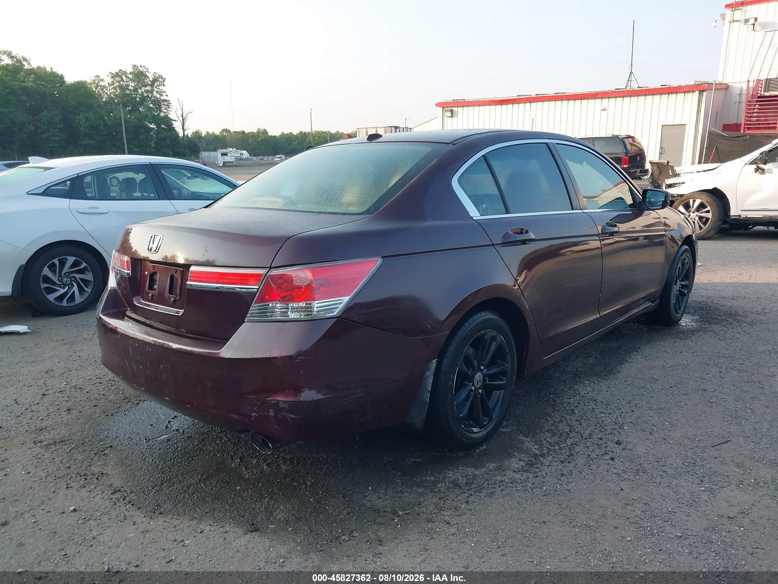 2012 Honda Accord 2.4 Ex-l Burgundy vin: 1HGCP2F81CA036555