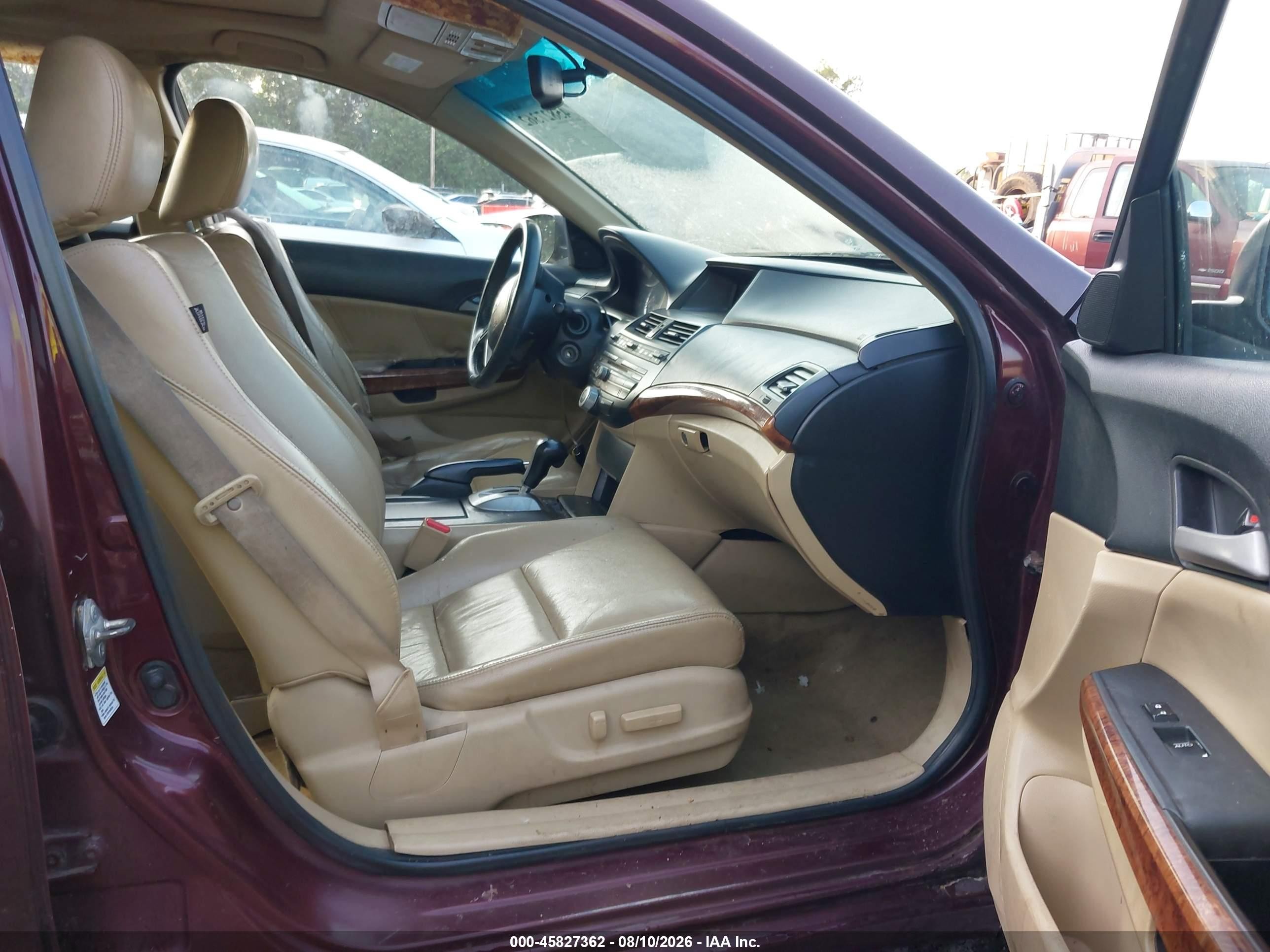 2012 Honda Accord 2.4 Ex-l Burgundy vin: 1HGCP2F81CA036555