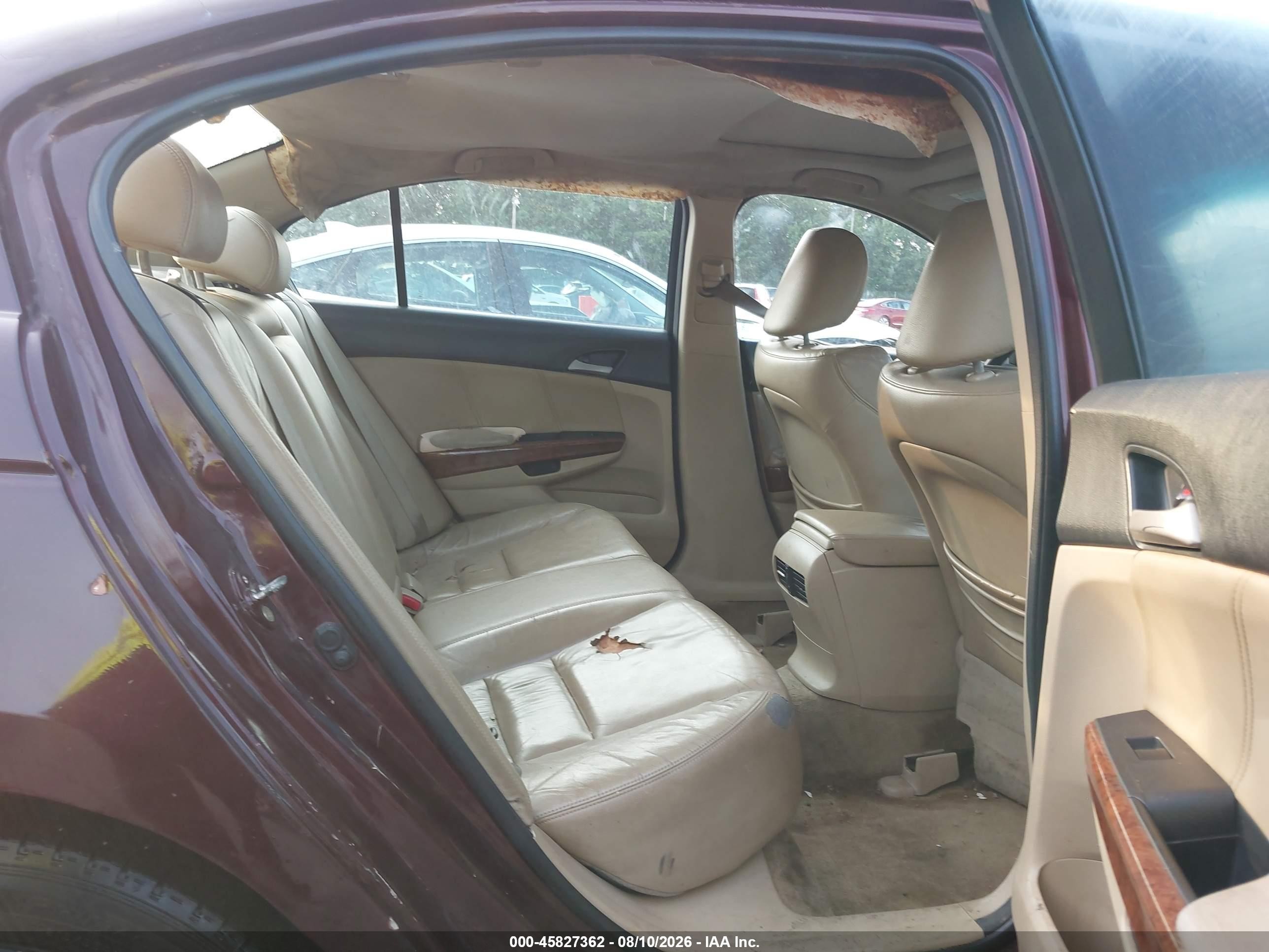 2012 Honda Accord 2.4 Ex-l Burgundy vin: 1HGCP2F81CA036555