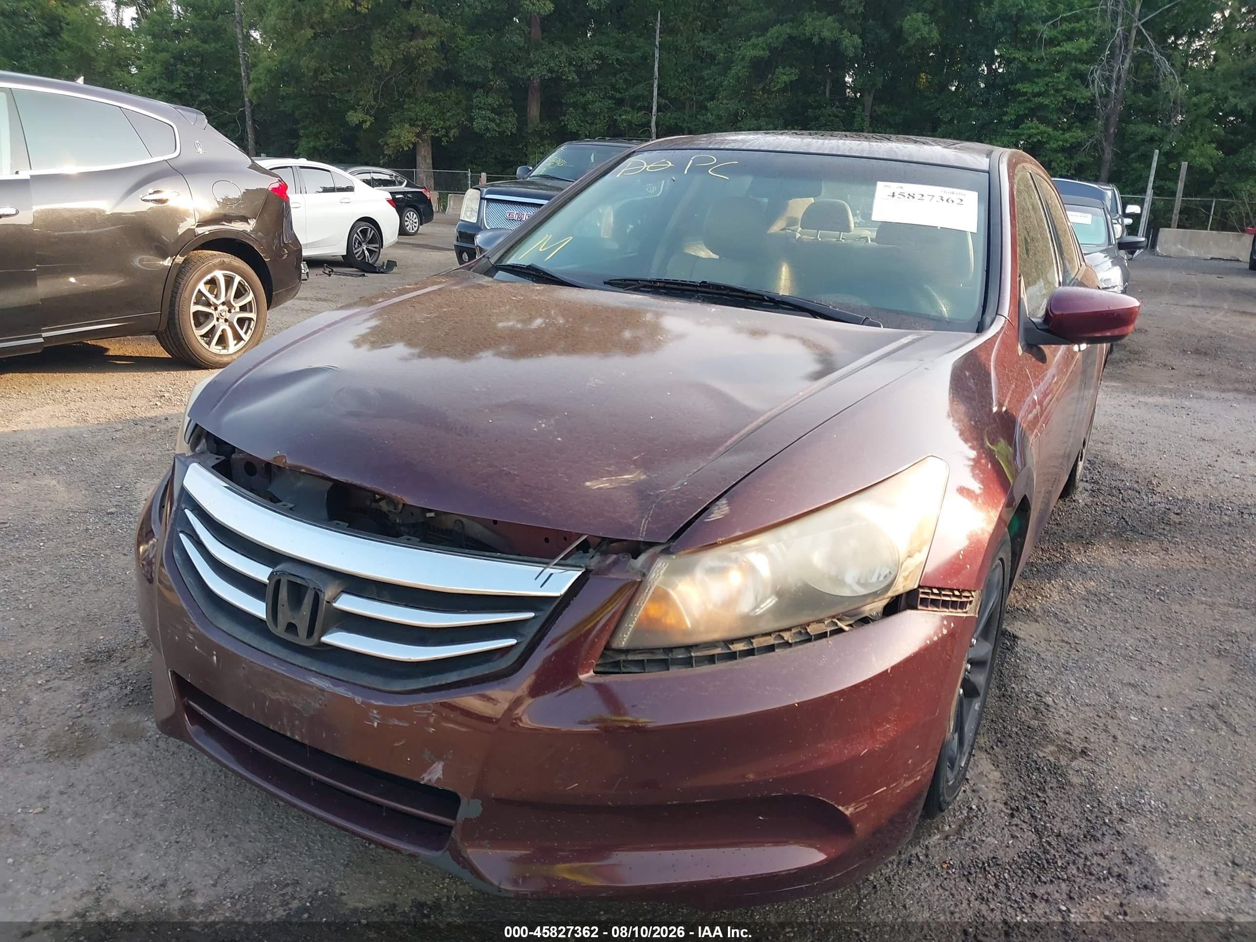 2012 Honda Accord 2.4 Ex-l Burgundy vin: 1HGCP2F81CA036555