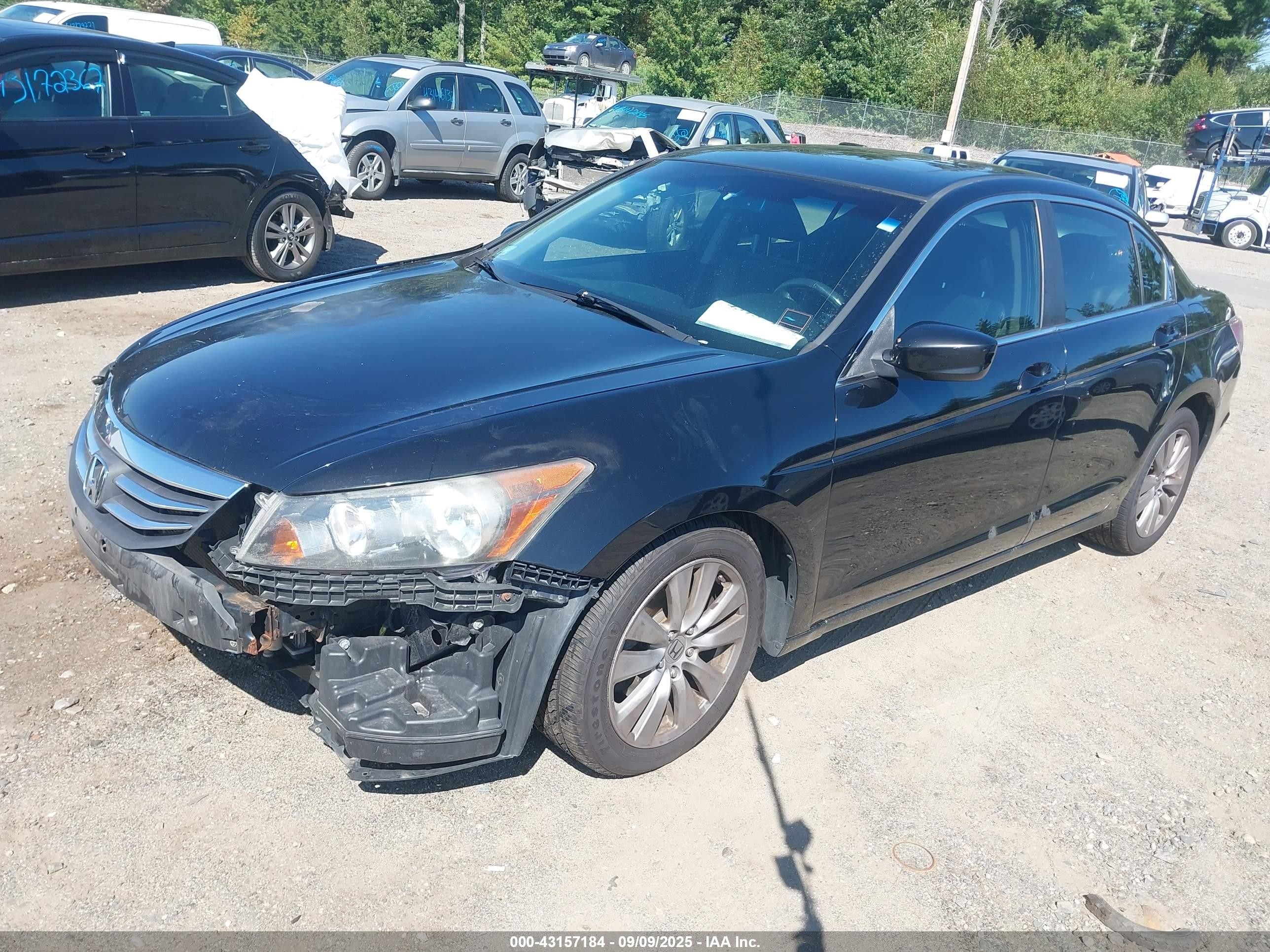 2012 Honda Accord Sdn 2.4 Ex-l/ex-l Black vin: 1HGCP2F81CA139314