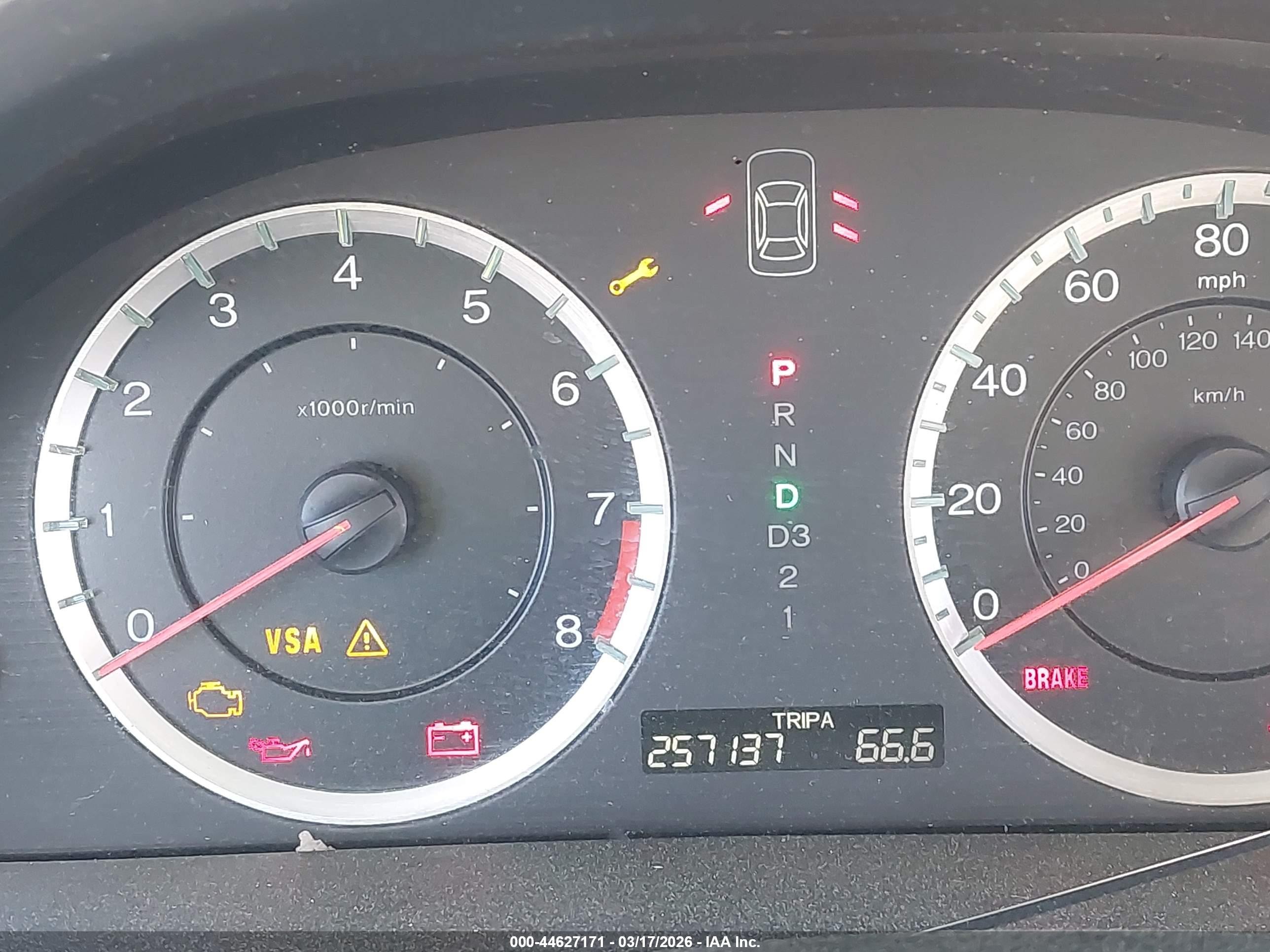 2010 Honda Accord 2.4 Ex-l Champagne vin: 1HGCP2F82AA077791