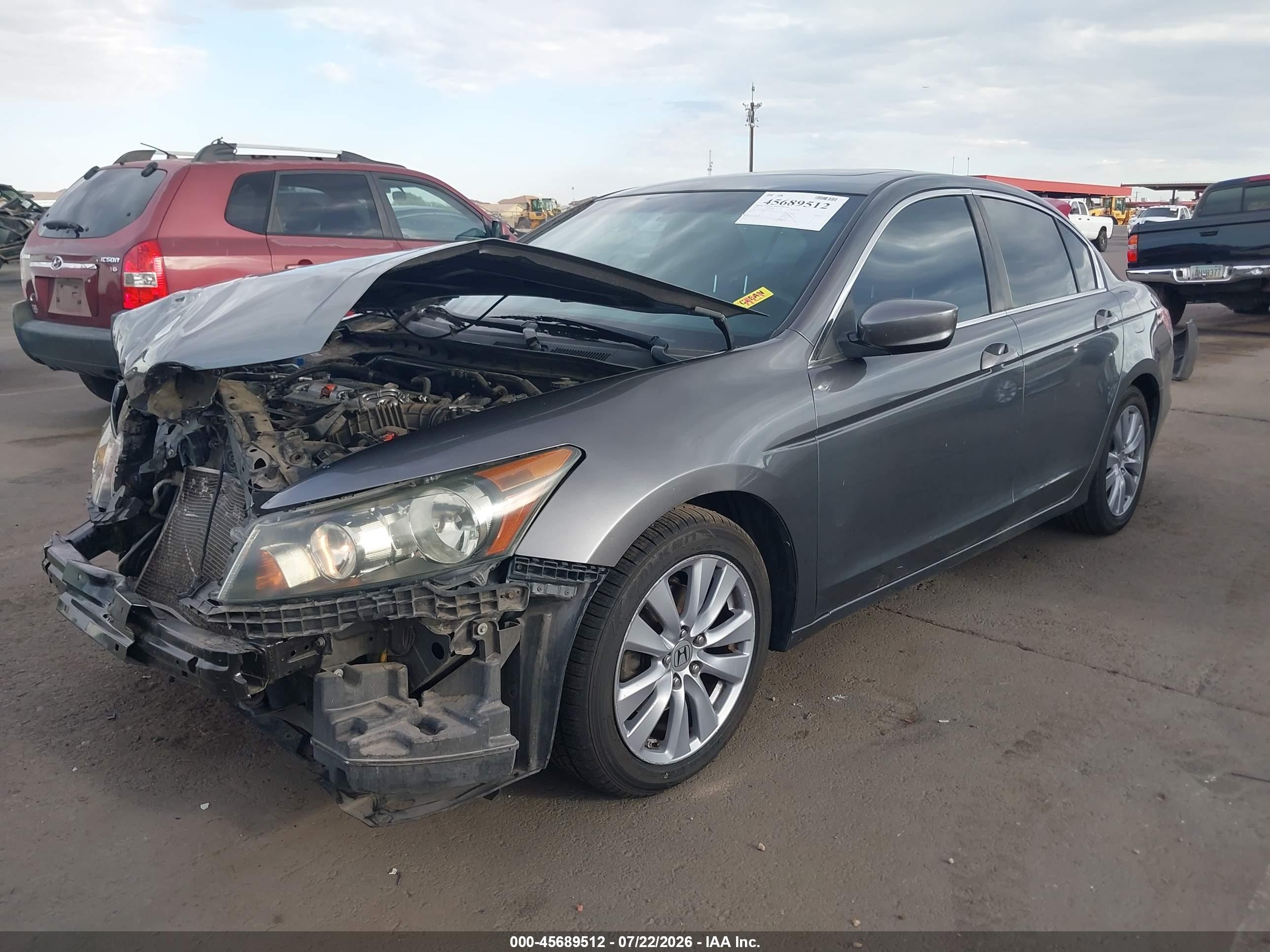 2011 Honda Accord 2.4 Ex-l Gray vin: 1HGCP2F82BA000145