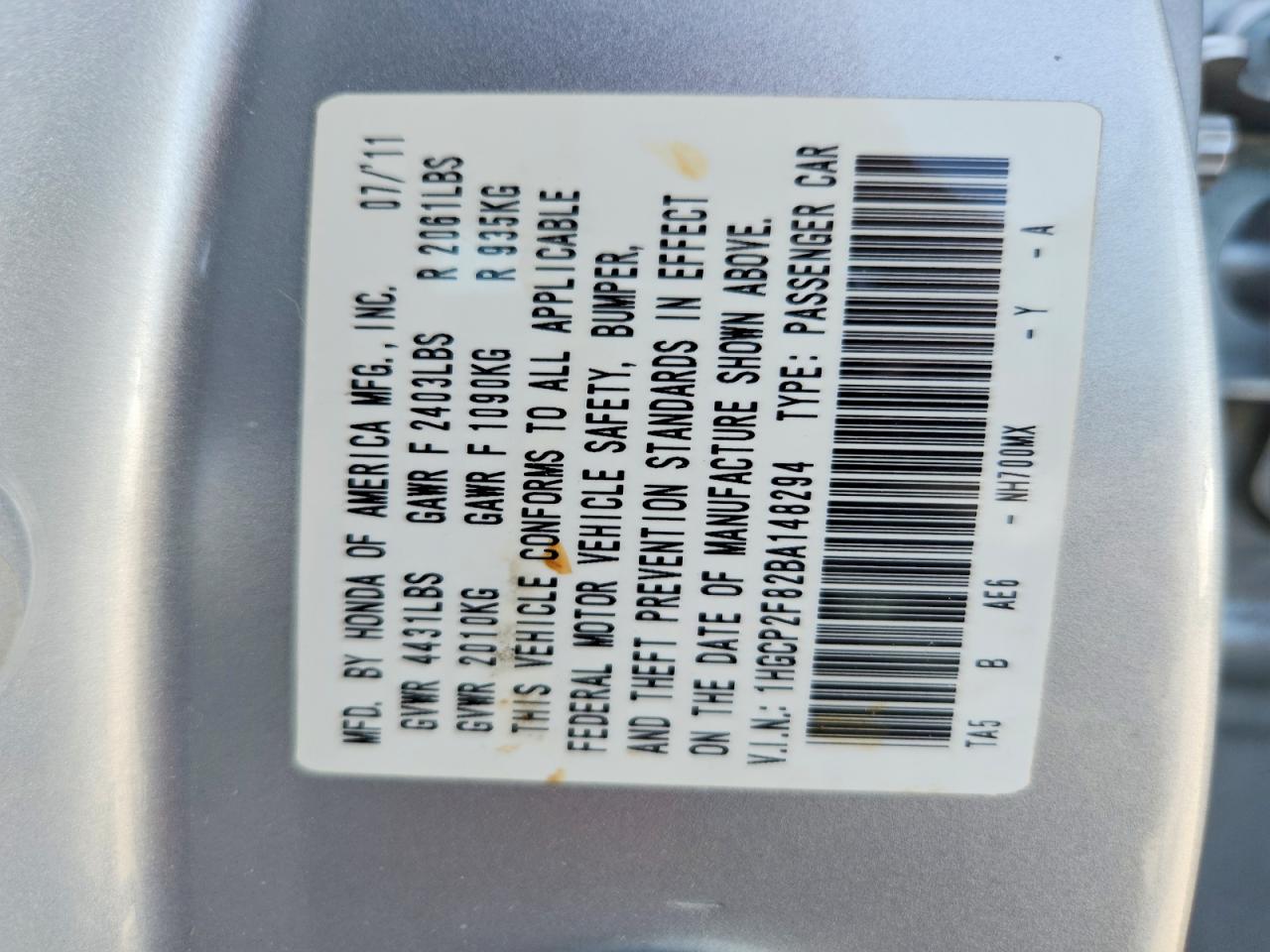 2011 Honda Accord Exl Silver vin: 1HGCP2F82BA148294