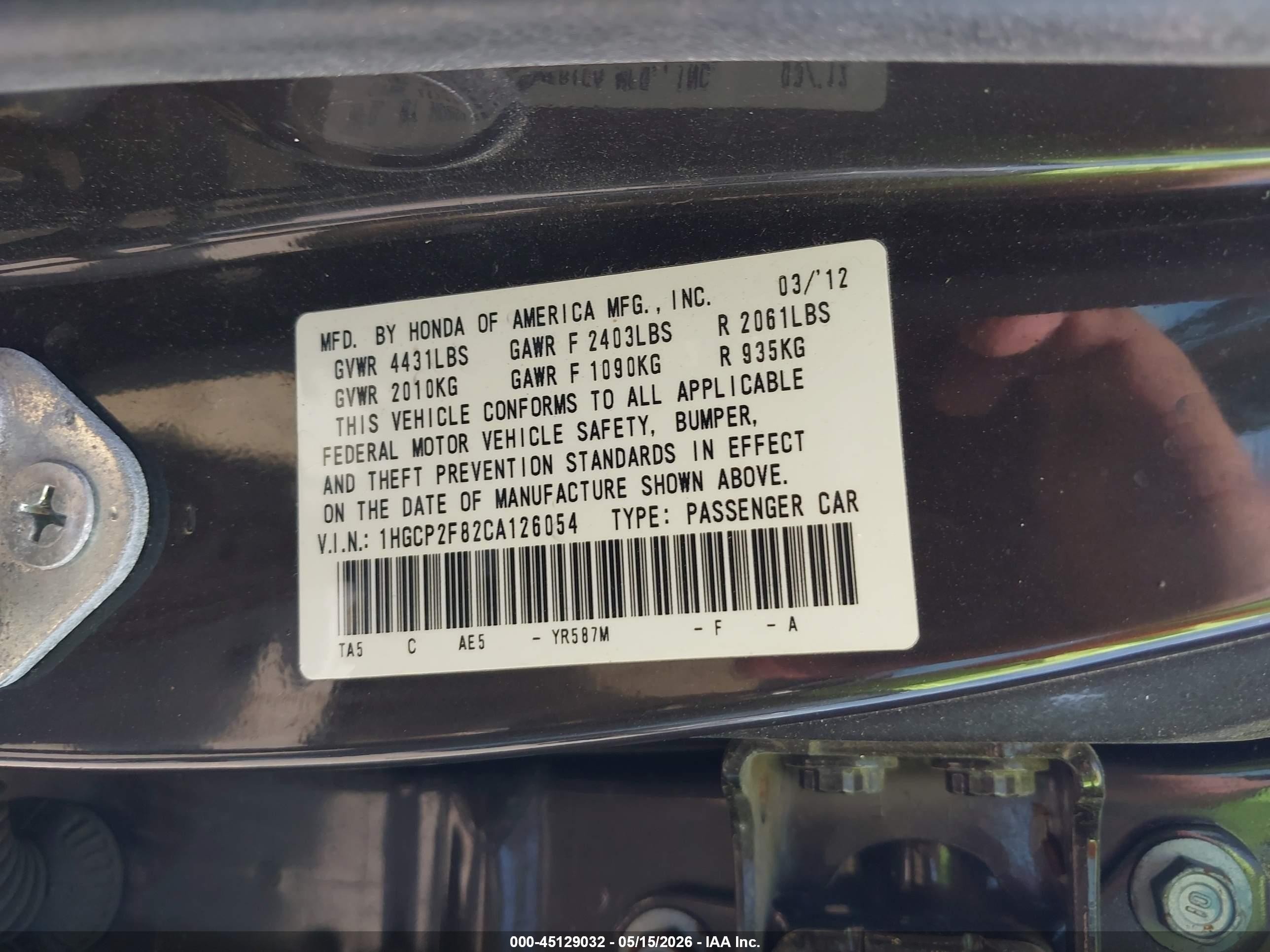 2012 Honda Accord 2.4 Ex-l Brown vin: 1HGCP2F82CA126054