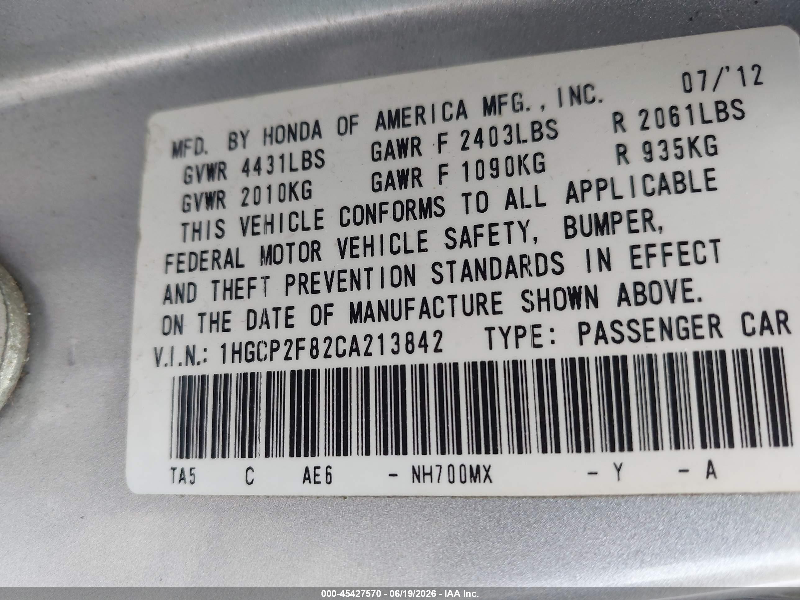 2012 Honda Accord 2.4 Ex-l Silver vin: 1HGCP2F82CA213842