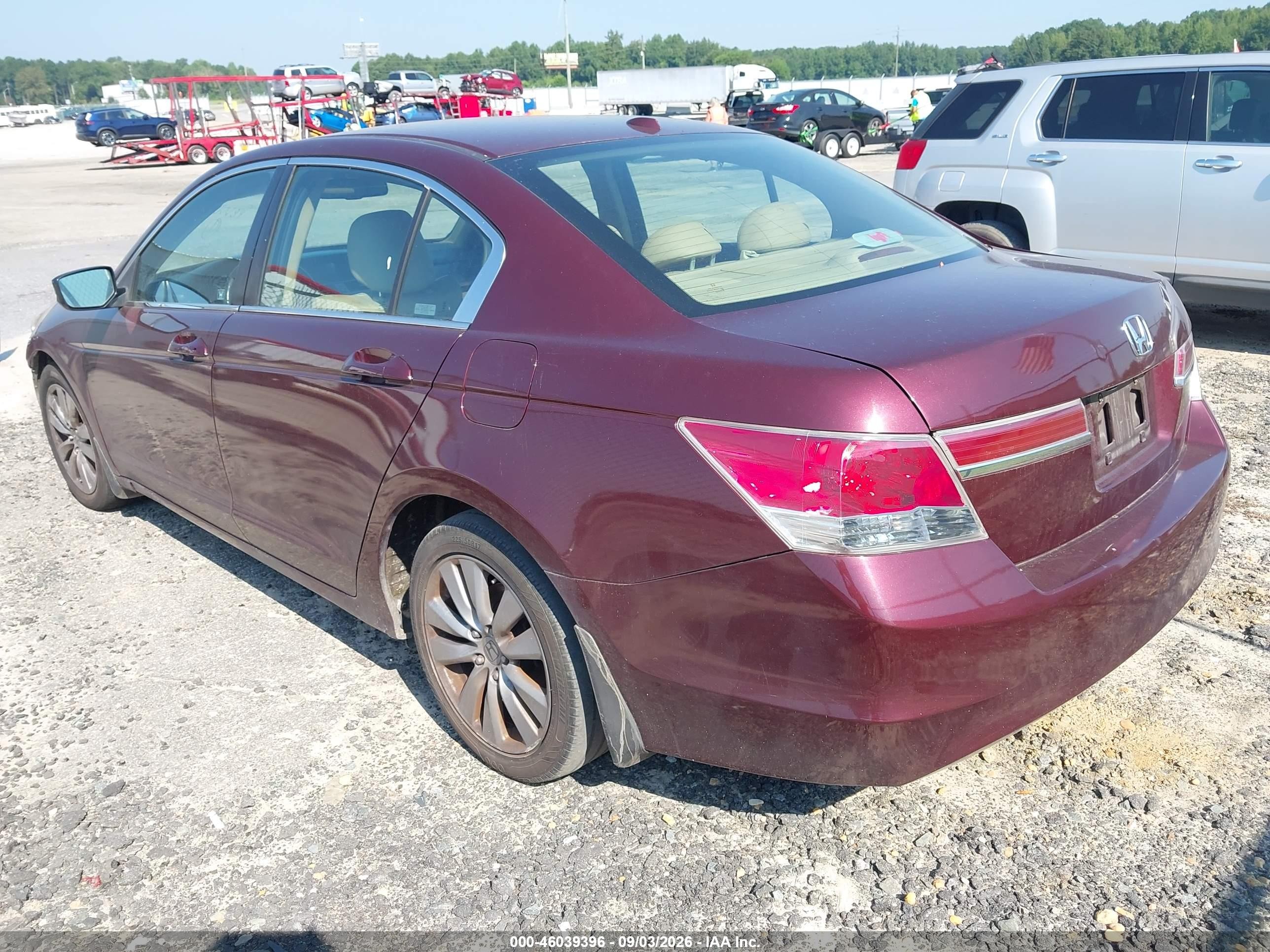 2012 Honda Accord 2.4 Ex-l Burgundy vin: 1HGCP2F82CA216319