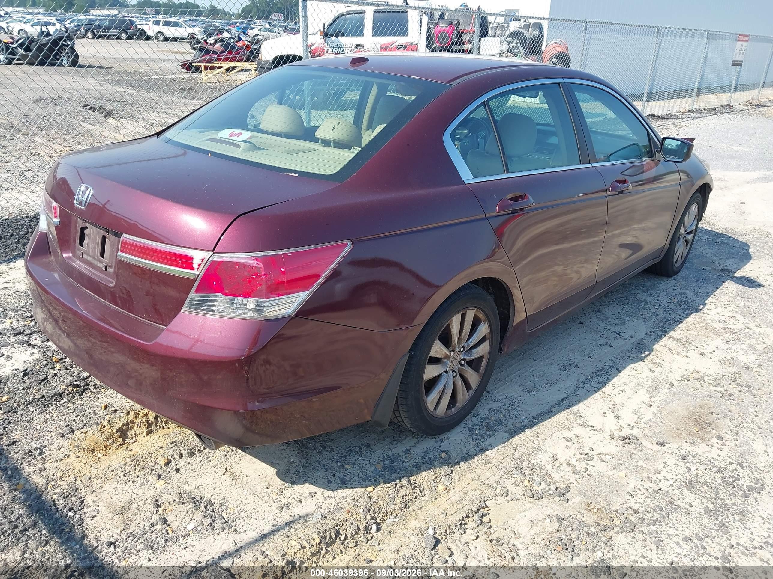 2012 Honda Accord 2.4 Ex-l Burgundy vin: 1HGCP2F82CA216319