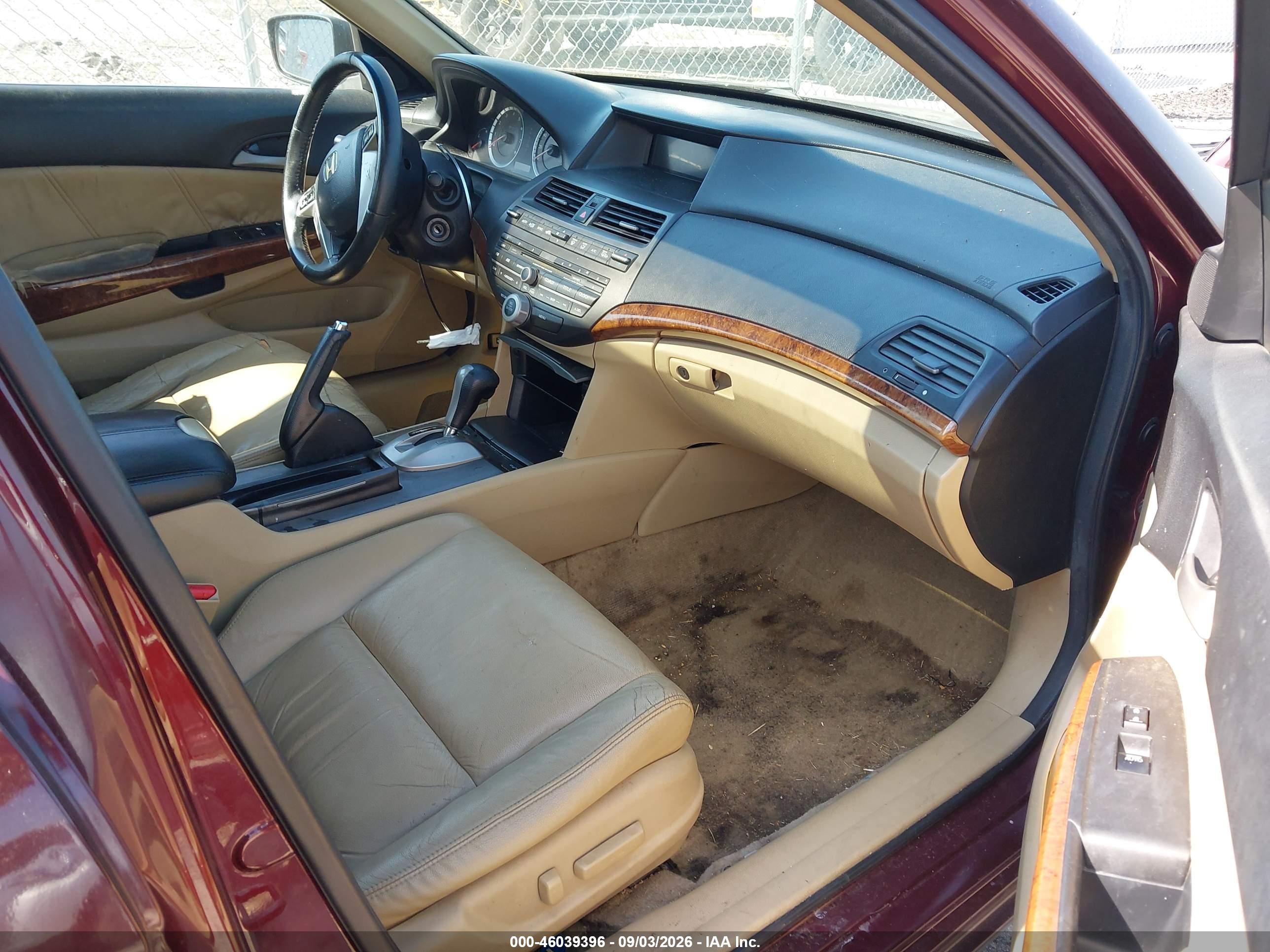 2012 Honda Accord 2.4 Ex-l Burgundy vin: 1HGCP2F82CA216319