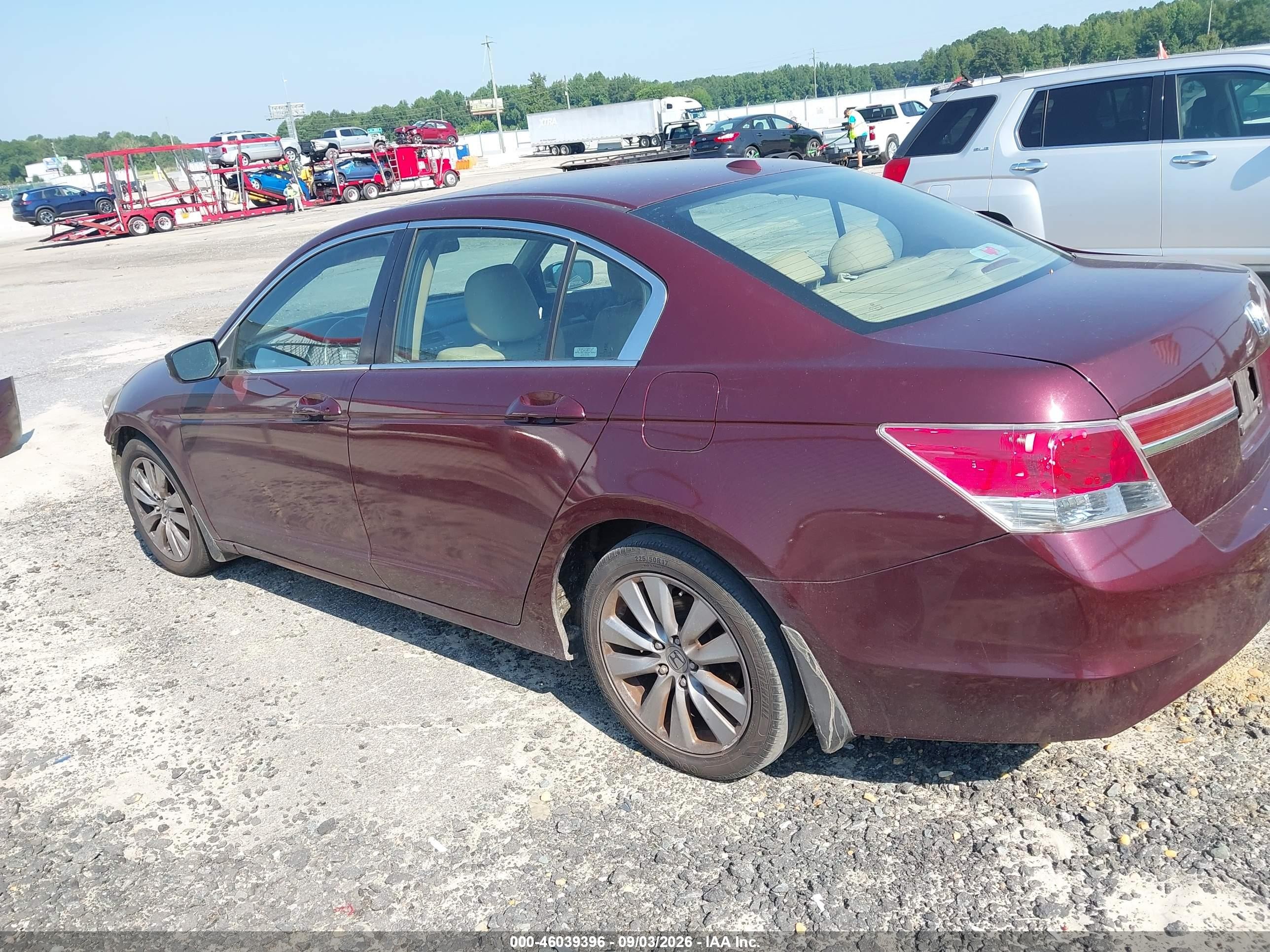 2012 Honda Accord 2.4 Ex-l Burgundy vin: 1HGCP2F82CA216319