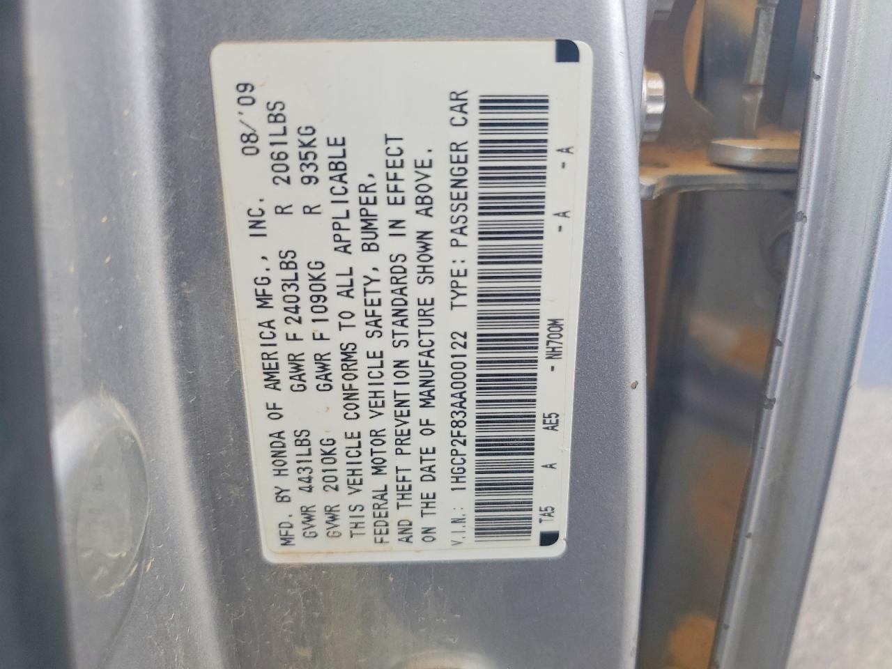 2010 Honda Accord Exl Silver vin: 1HGCP2F83AA000122