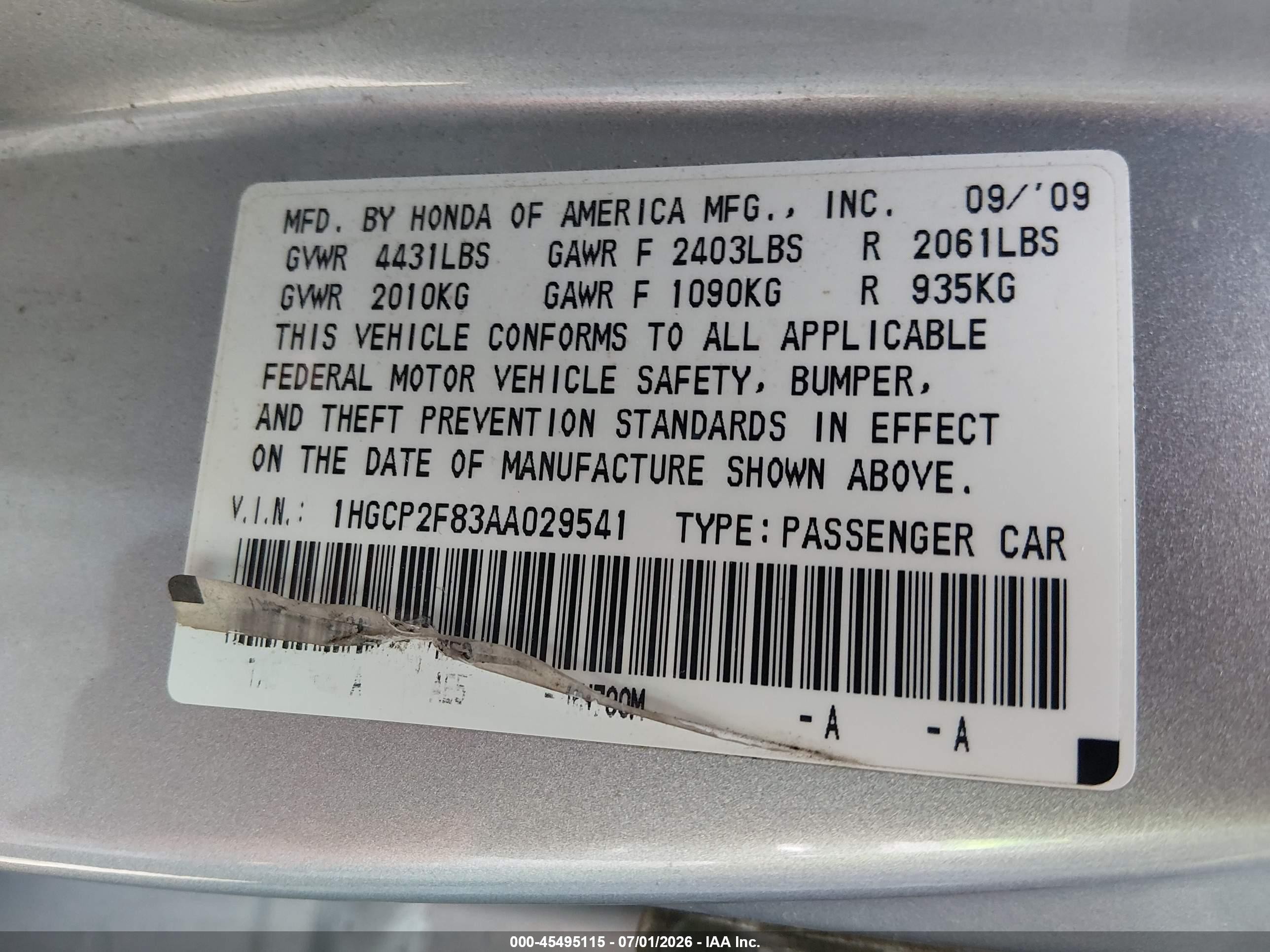 2010 Honda Accord 2.4 Ex-l Silver vin: 1HGCP2F83AA029541