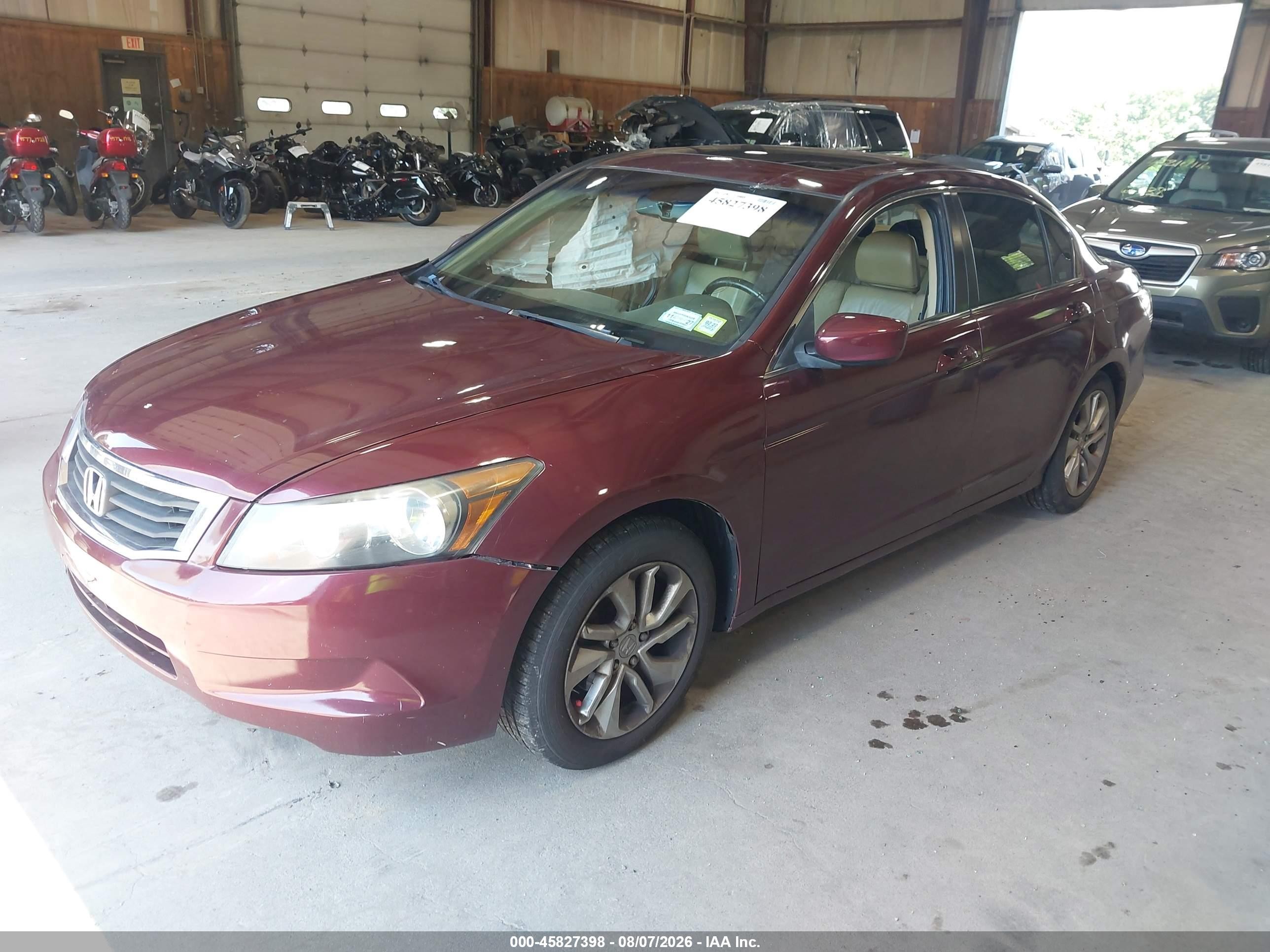 2010 Honda Accord 2.4 Ex-l Maroon vin: 1HGCP2F83AA031502