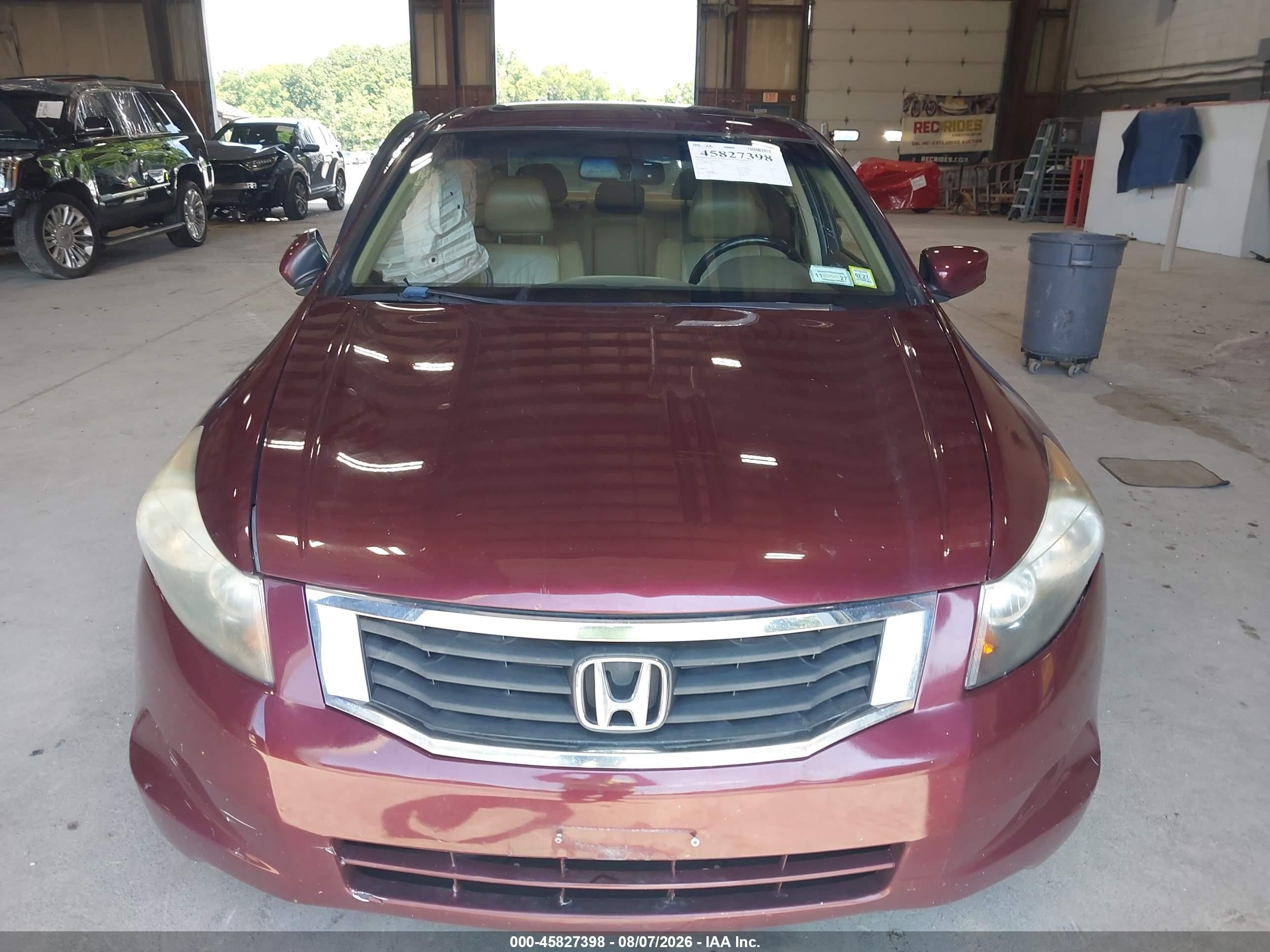 2010 Honda Accord 2.4 Ex-l Maroon vin: 1HGCP2F83AA031502