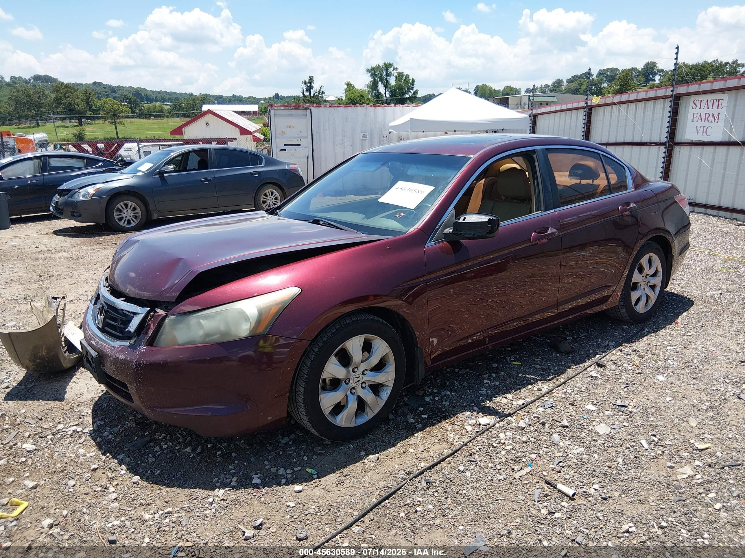 2010 Honda Accord 2.4 Ex-l Burgundy vin: 1HGCP2F83AA047537