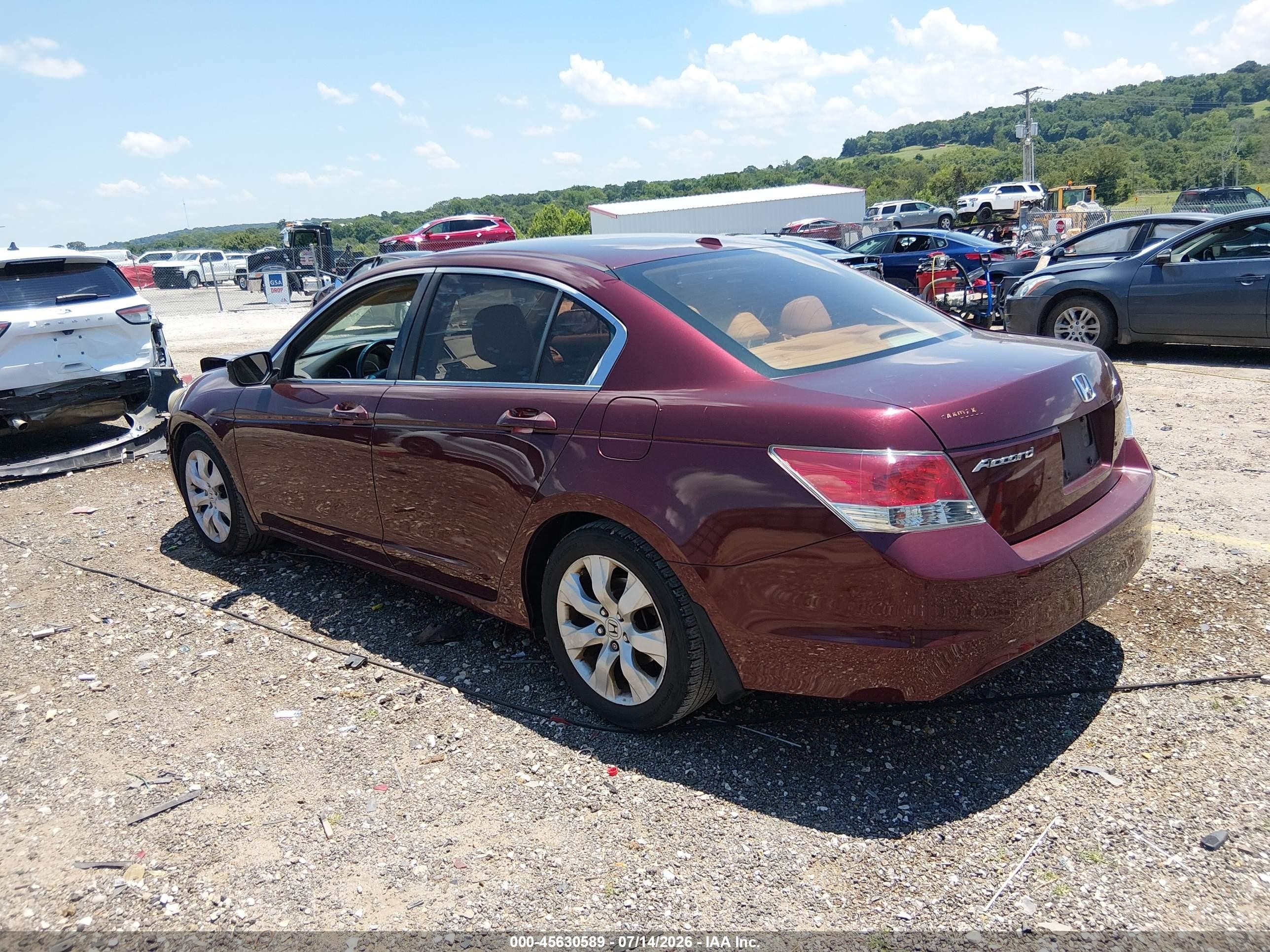 2010 Honda Accord 2.4 Ex-l Burgundy vin: 1HGCP2F83AA047537