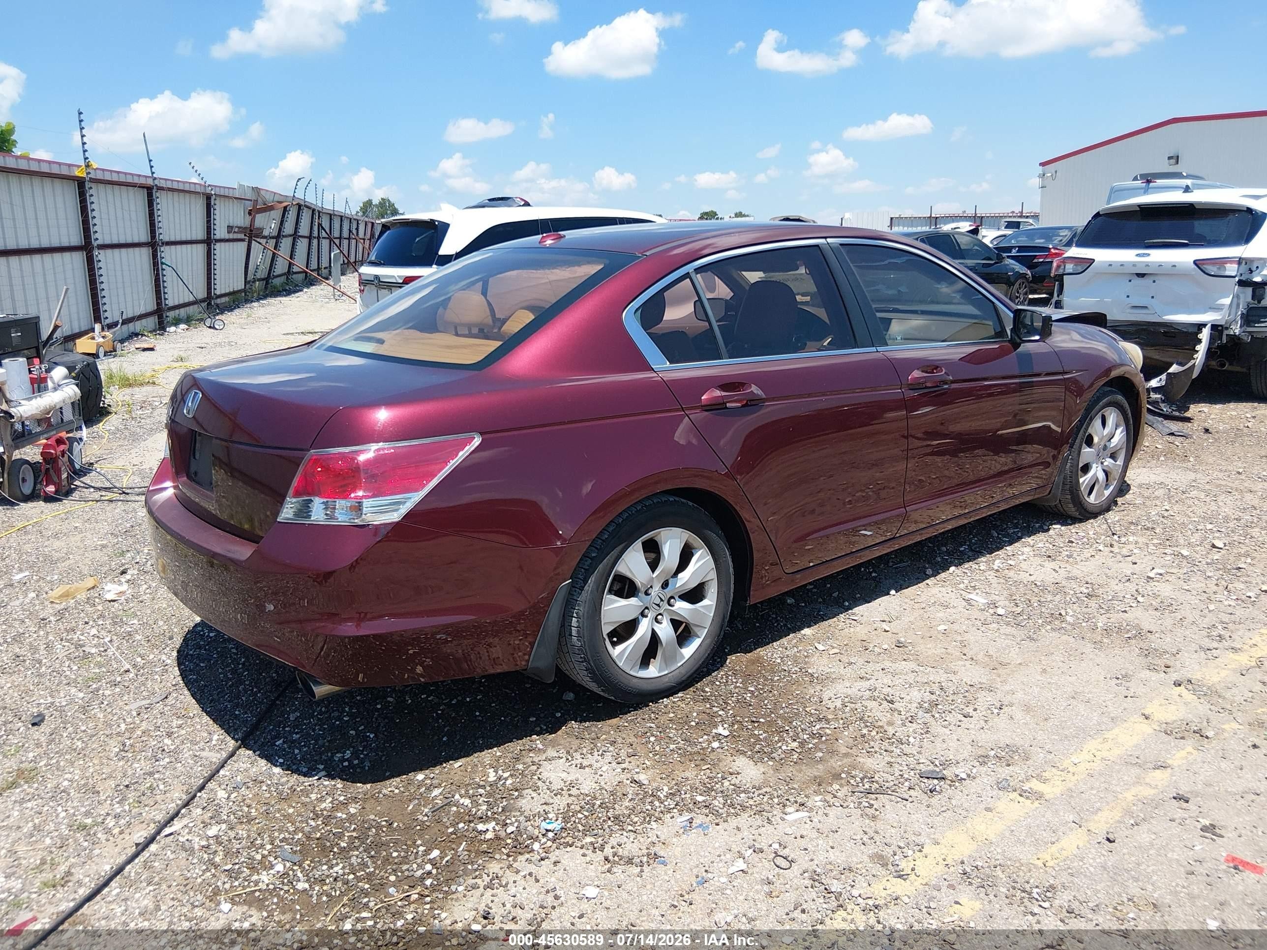 2010 Honda Accord 2.4 Ex-l Burgundy vin: 1HGCP2F83AA047537
