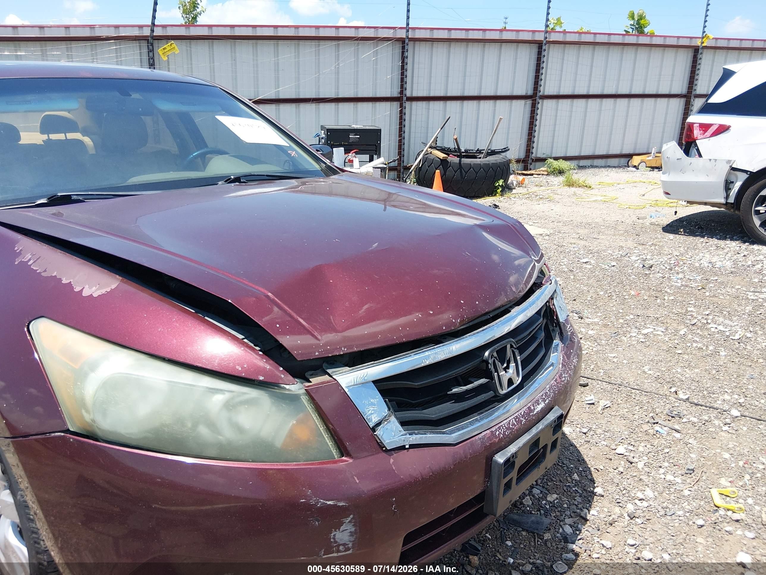 2010 Honda Accord 2.4 Ex-l Burgundy vin: 1HGCP2F83AA047537