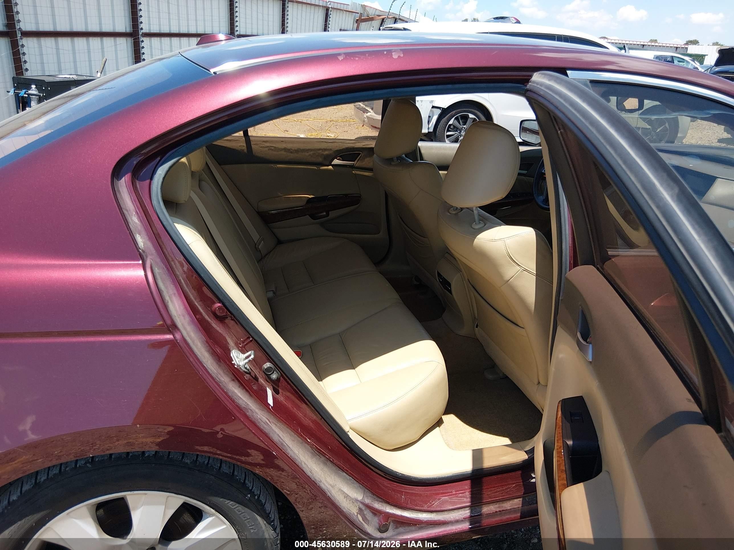 2010 Honda Accord 2.4 Ex-l Burgundy vin: 1HGCP2F83AA047537