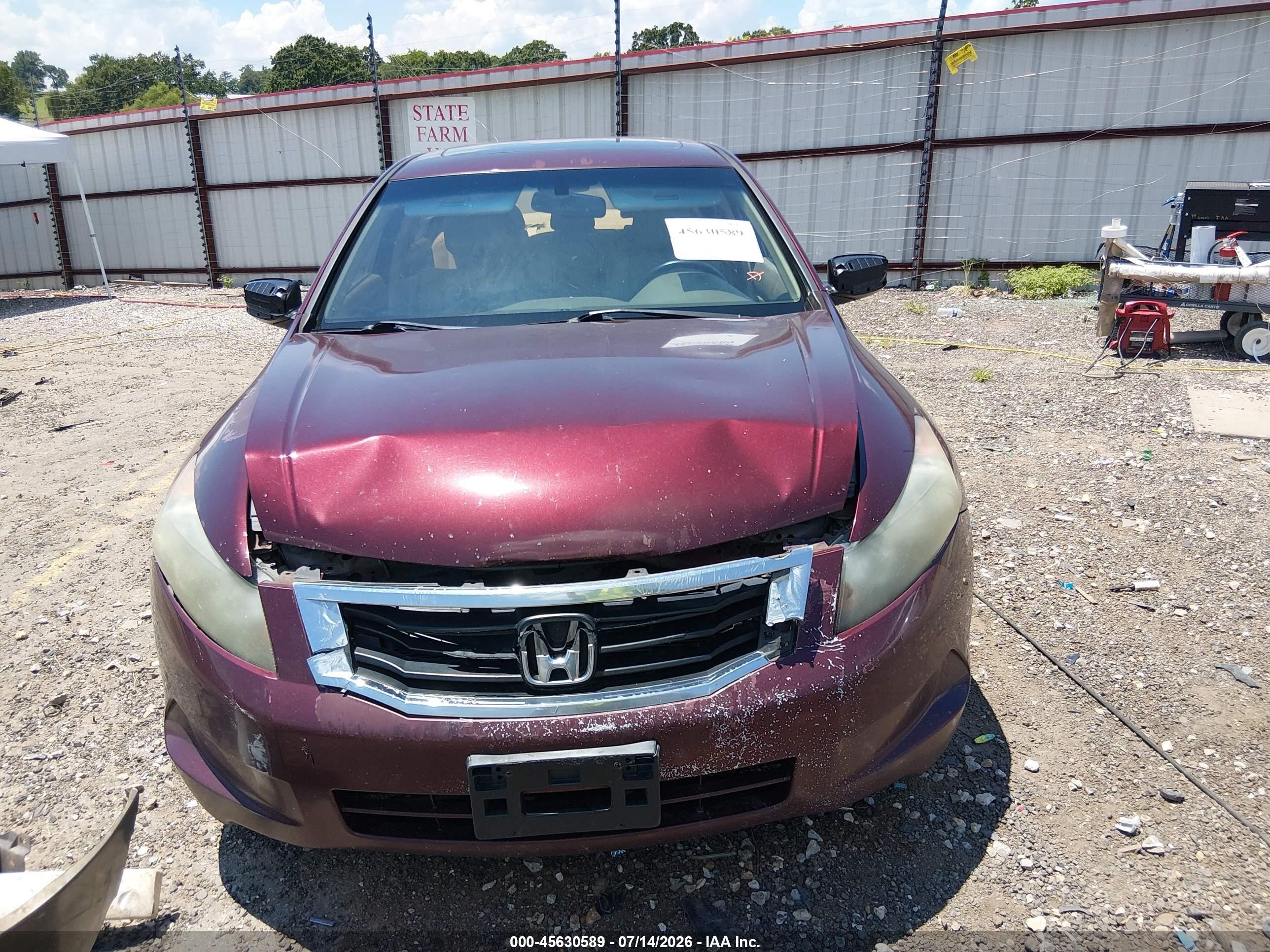 2010 Honda Accord 2.4 Ex-l Burgundy vin: 1HGCP2F83AA047537