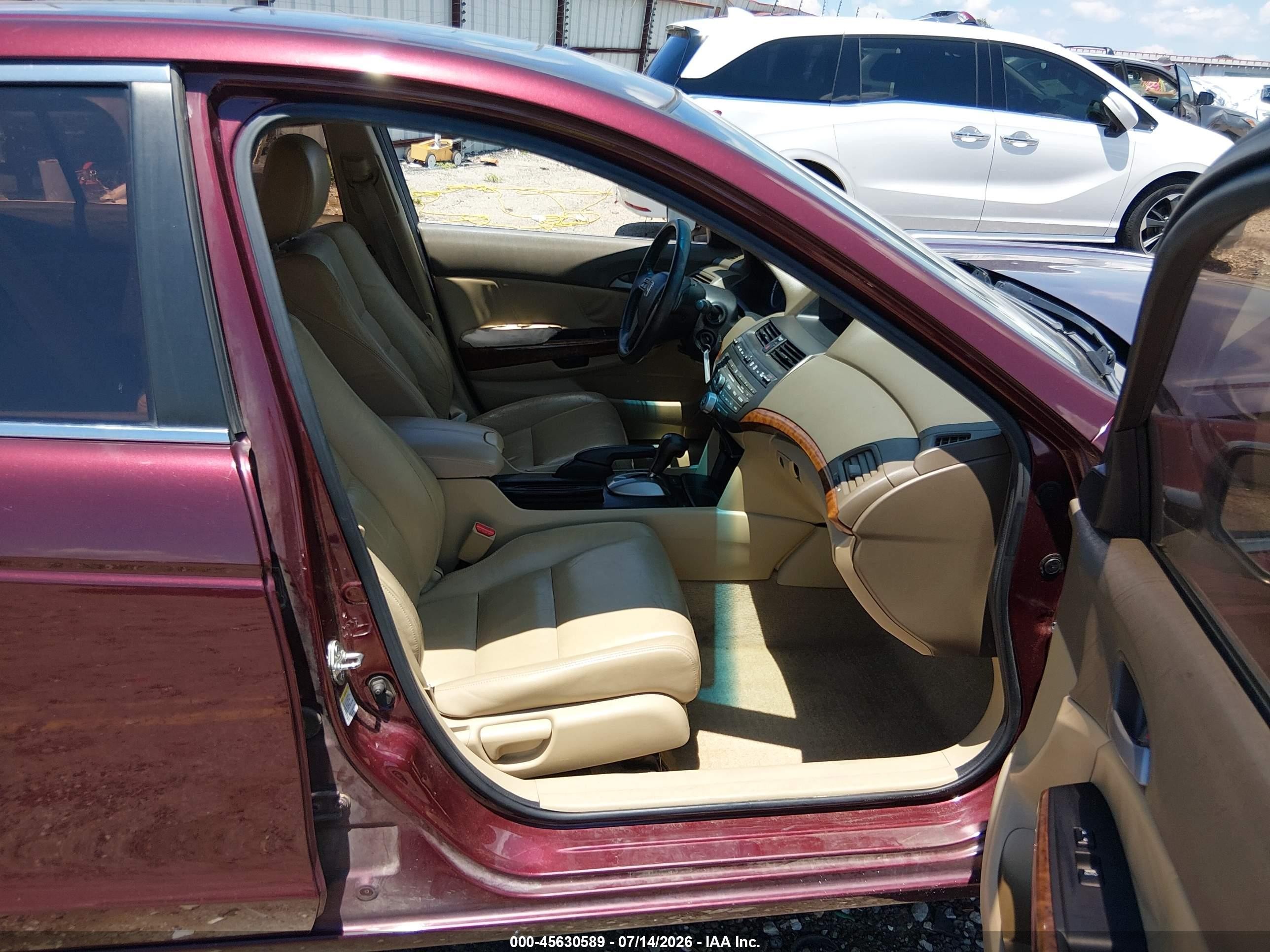 2010 Honda Accord 2.4 Ex-l Burgundy vin: 1HGCP2F83AA047537