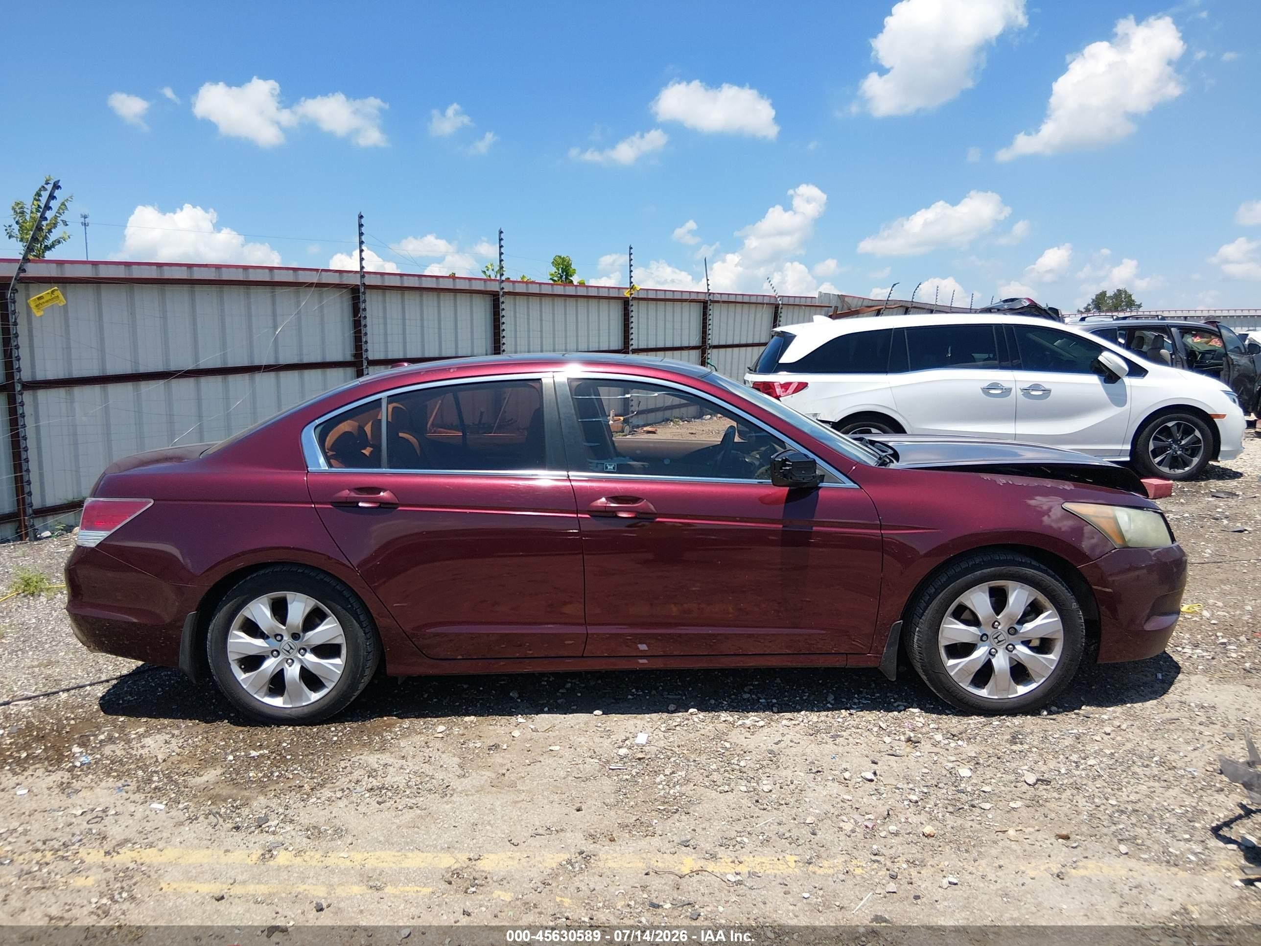 2010 Honda Accord 2.4 Ex-l Burgundy vin: 1HGCP2F83AA047537